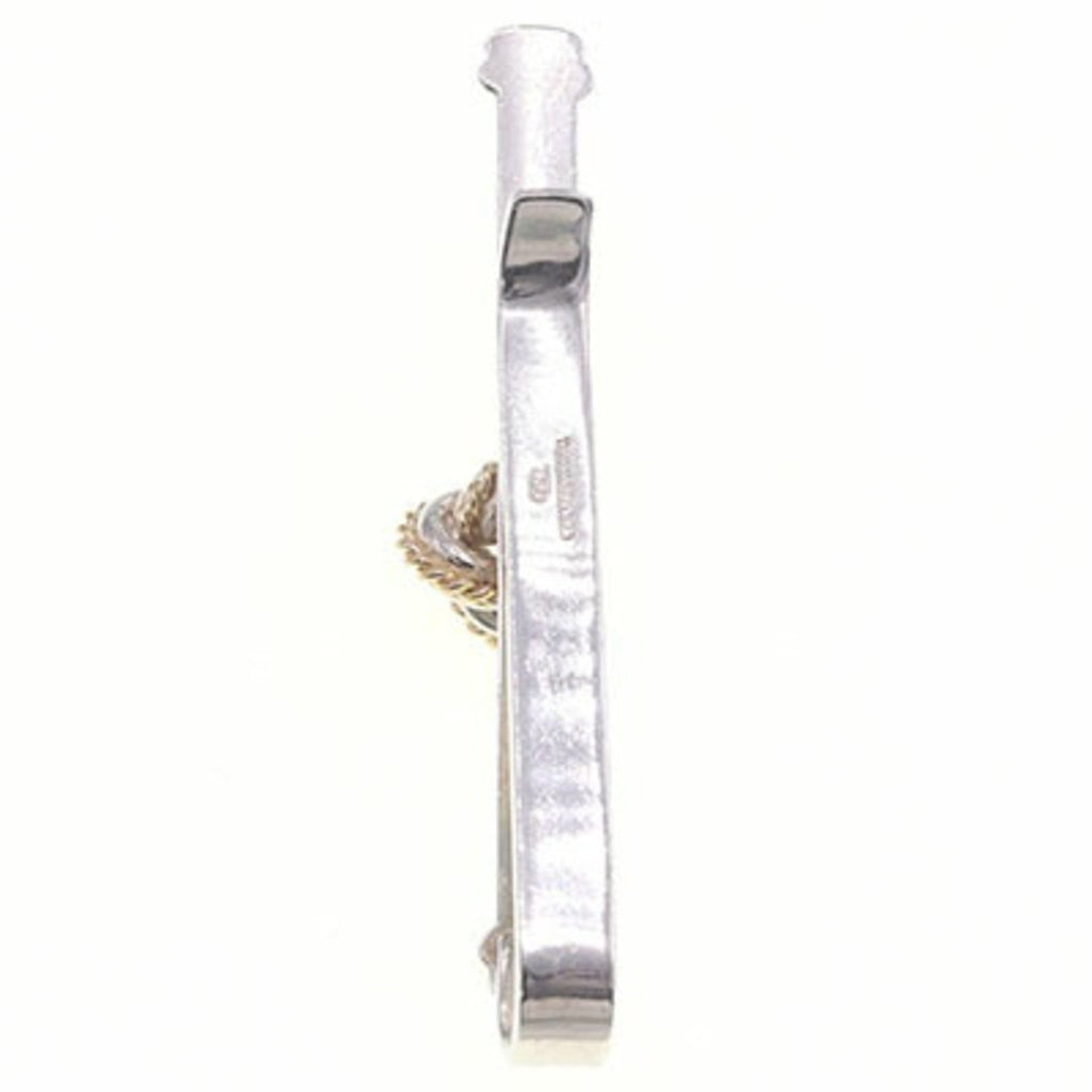Twisted Knot Brooch Sterling Silver and 18K Yellow Gold