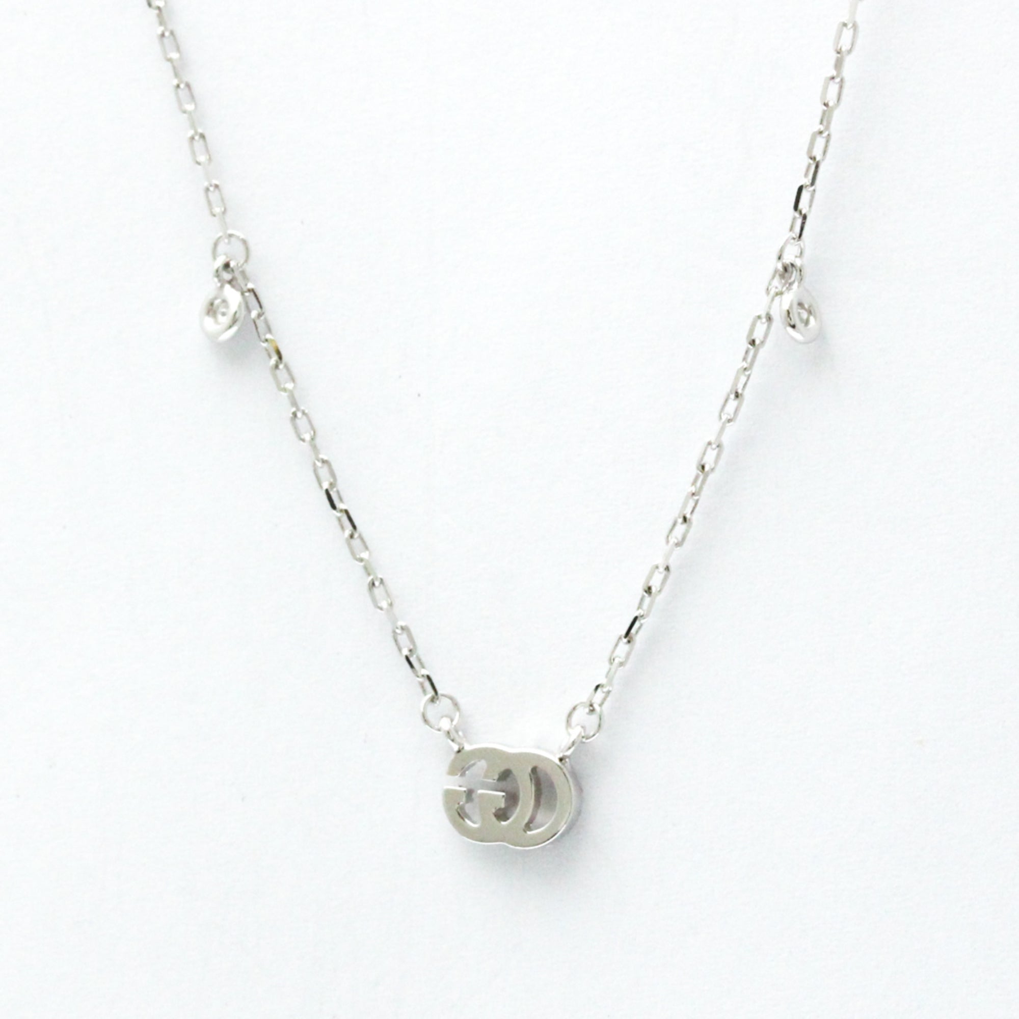 GG Running Pendant Necklace 18K White Gold with Diamond