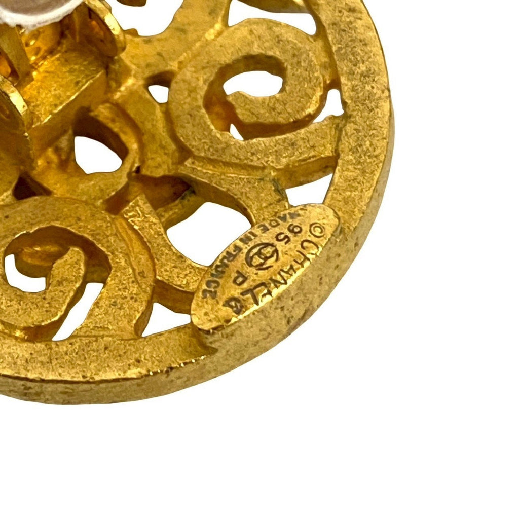 CC Logo Clip-On Earrings Metal Gold-Tone Metal