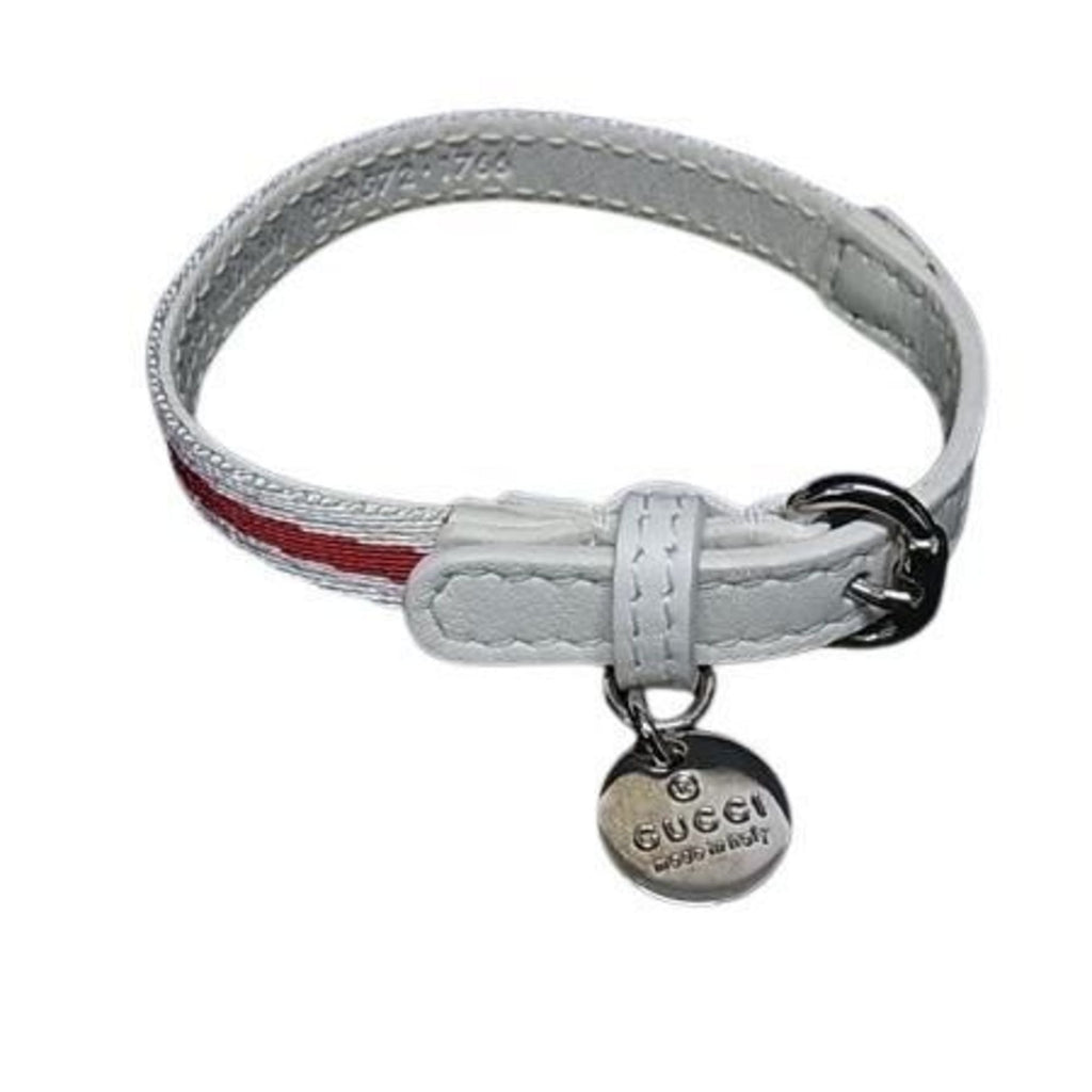 Bracelet Canvas and Leather Red and White
