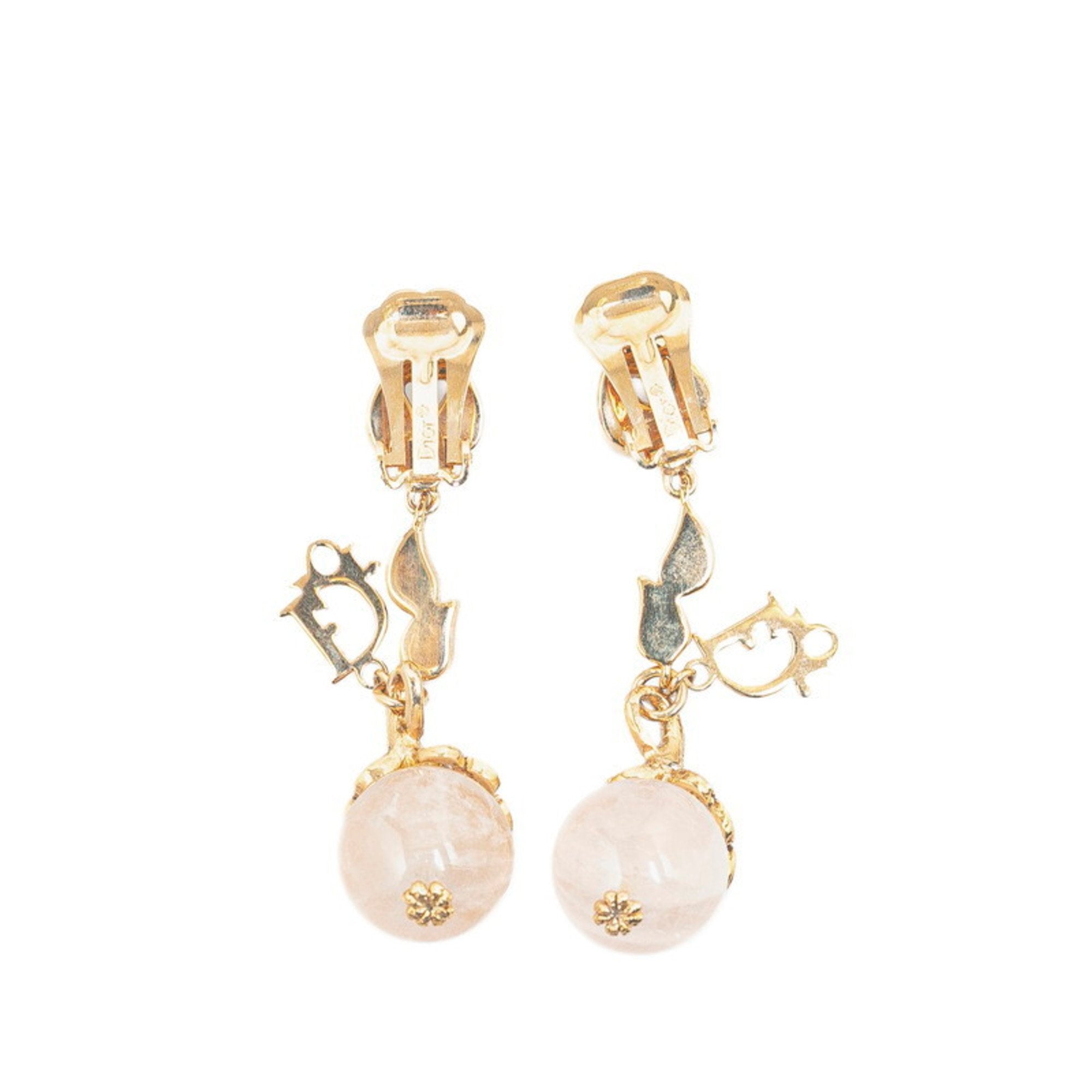 Earrings Rhinestone Gold-Tone Metal
