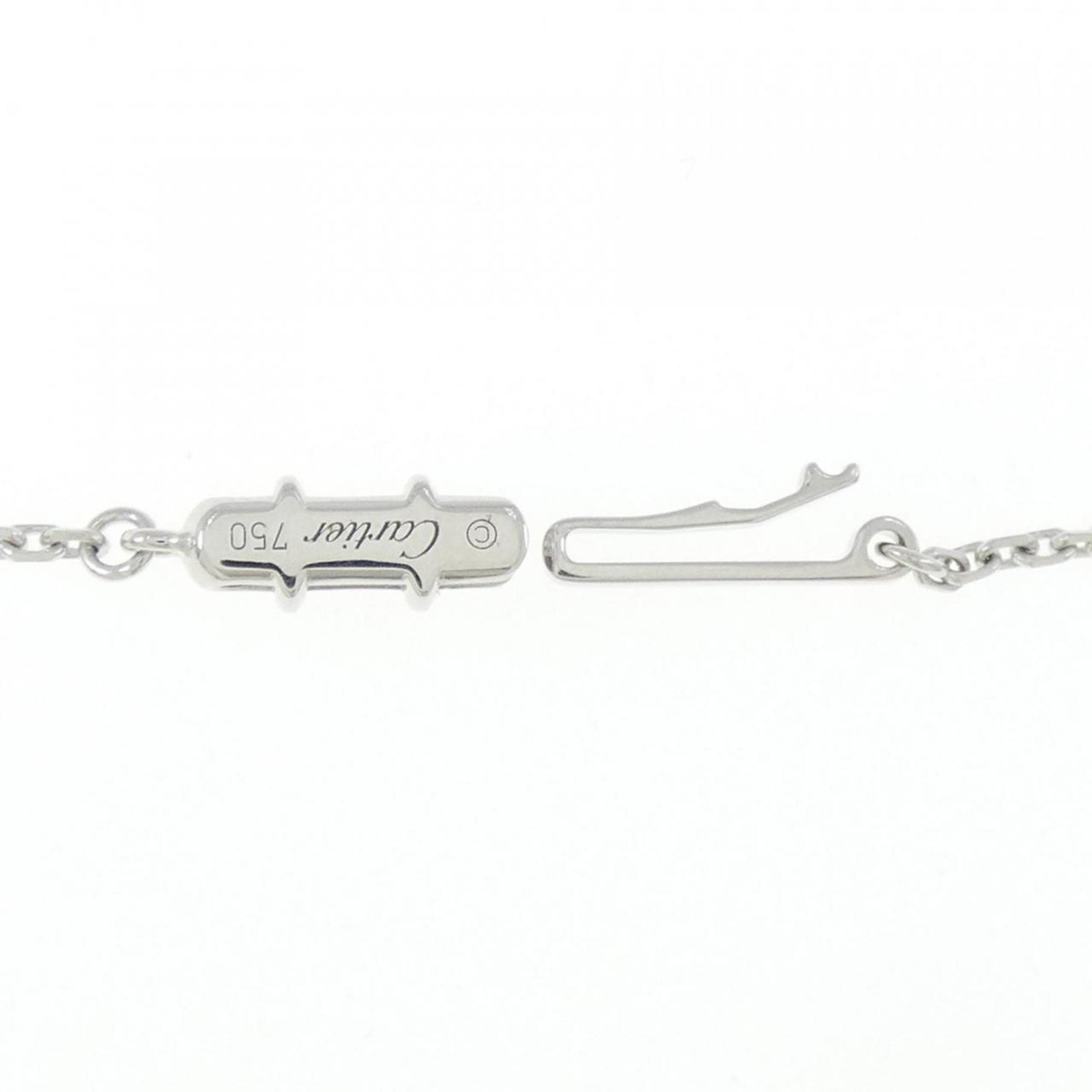 C Heart Pendant Necklace 18K White Gold