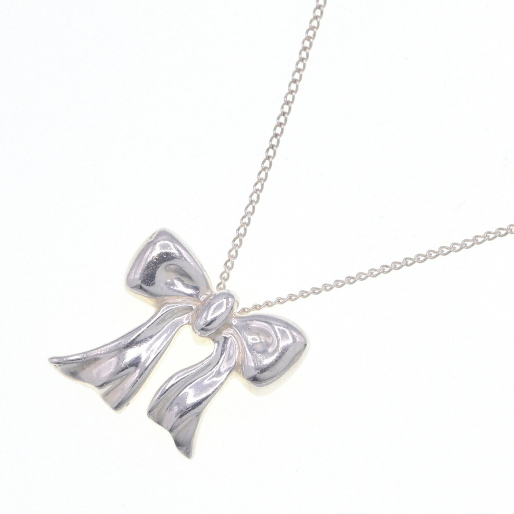 Ribbon Pendant Necklace Sterling Silver