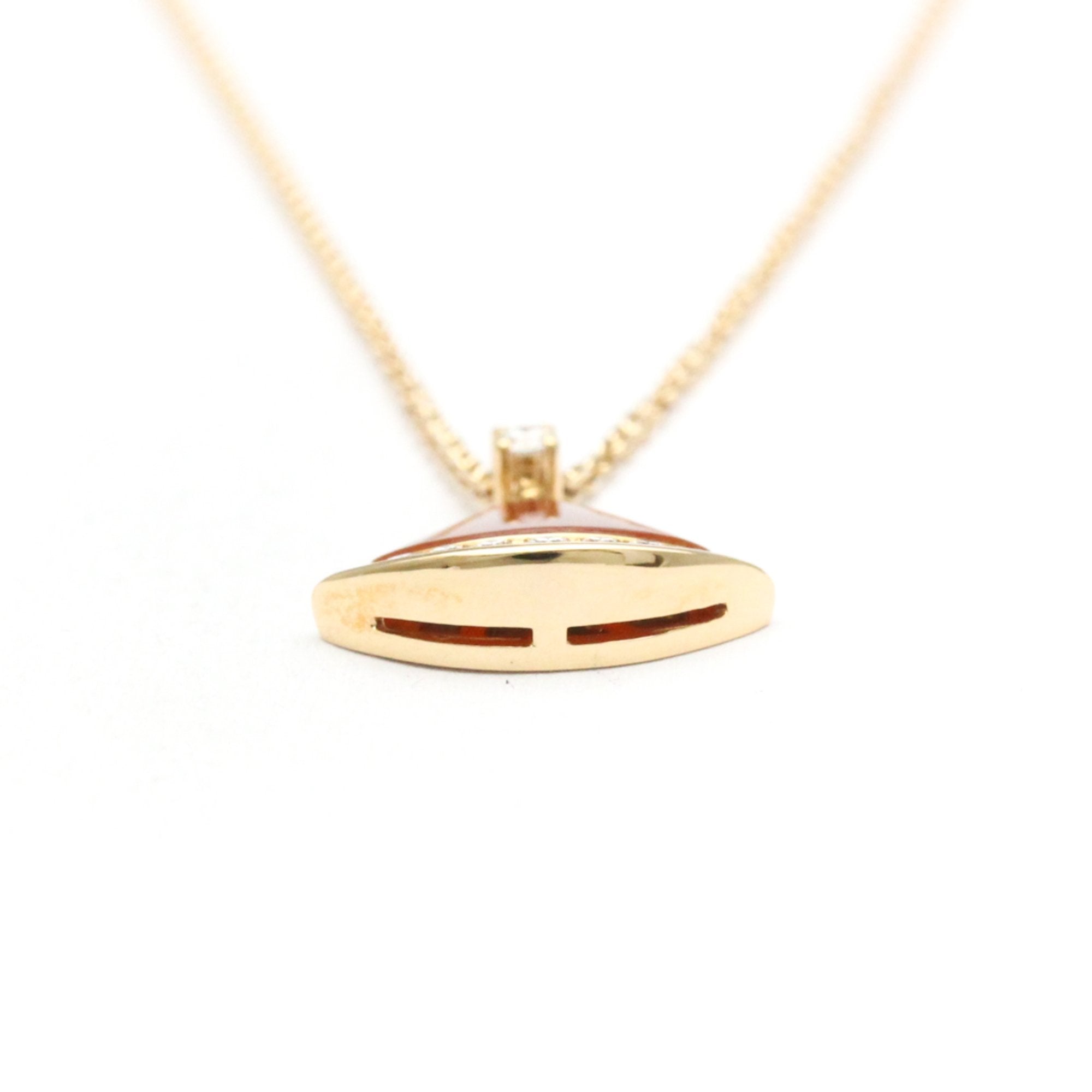 Diva Dream Pendant Necklace 18K Rose Gold with Carnelian and Diamond