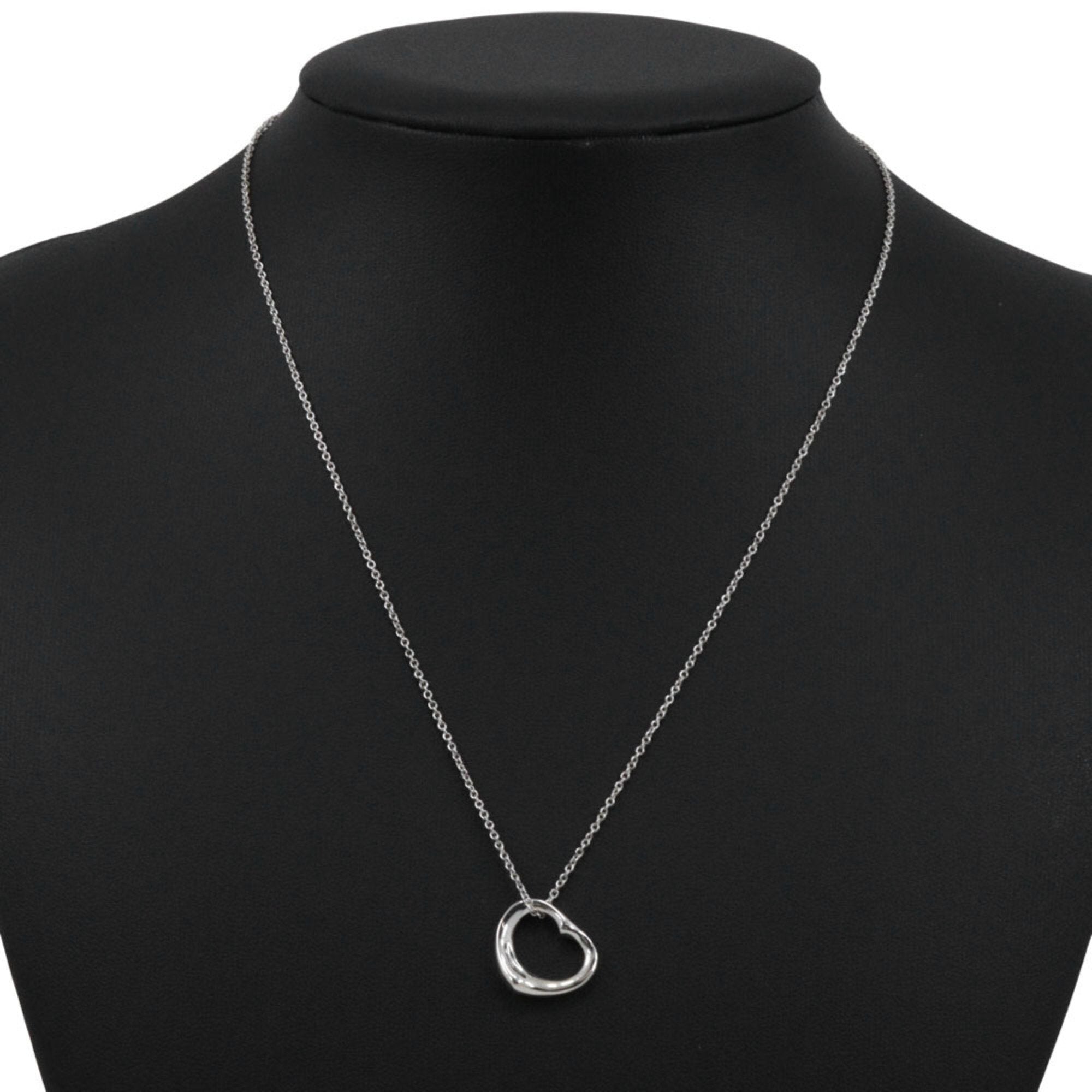 Open Heart Pendant Necklace Sterling Silver 15mm
