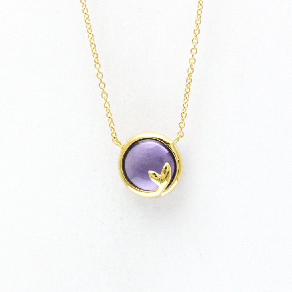 Pendant Necklace 18K Yellow Gold With Amethyst