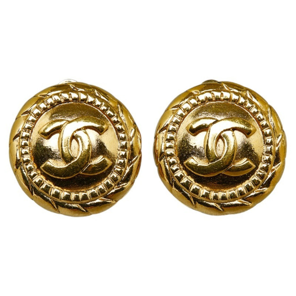 CC Logo Clip-On Earrings Metal Gold-Tone Metal