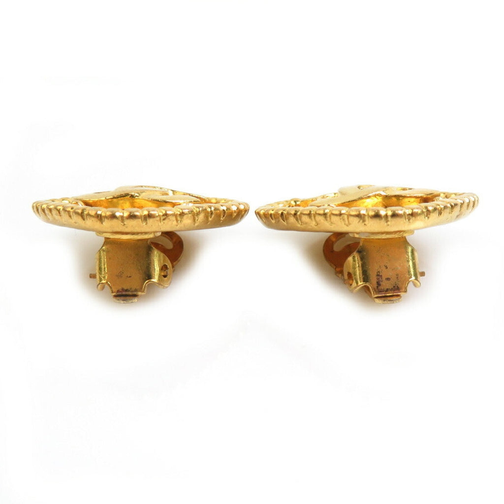 CC Logo Clip-On Earrings Gold-Tone Metal Gold-Tone Metal