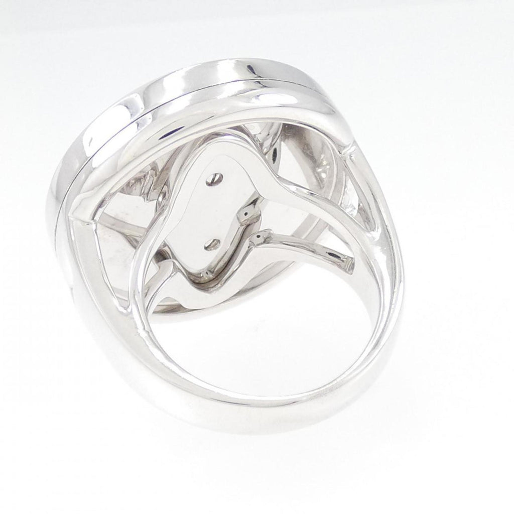 Ring 18K White Gold with Diamond and Mother of Pearl