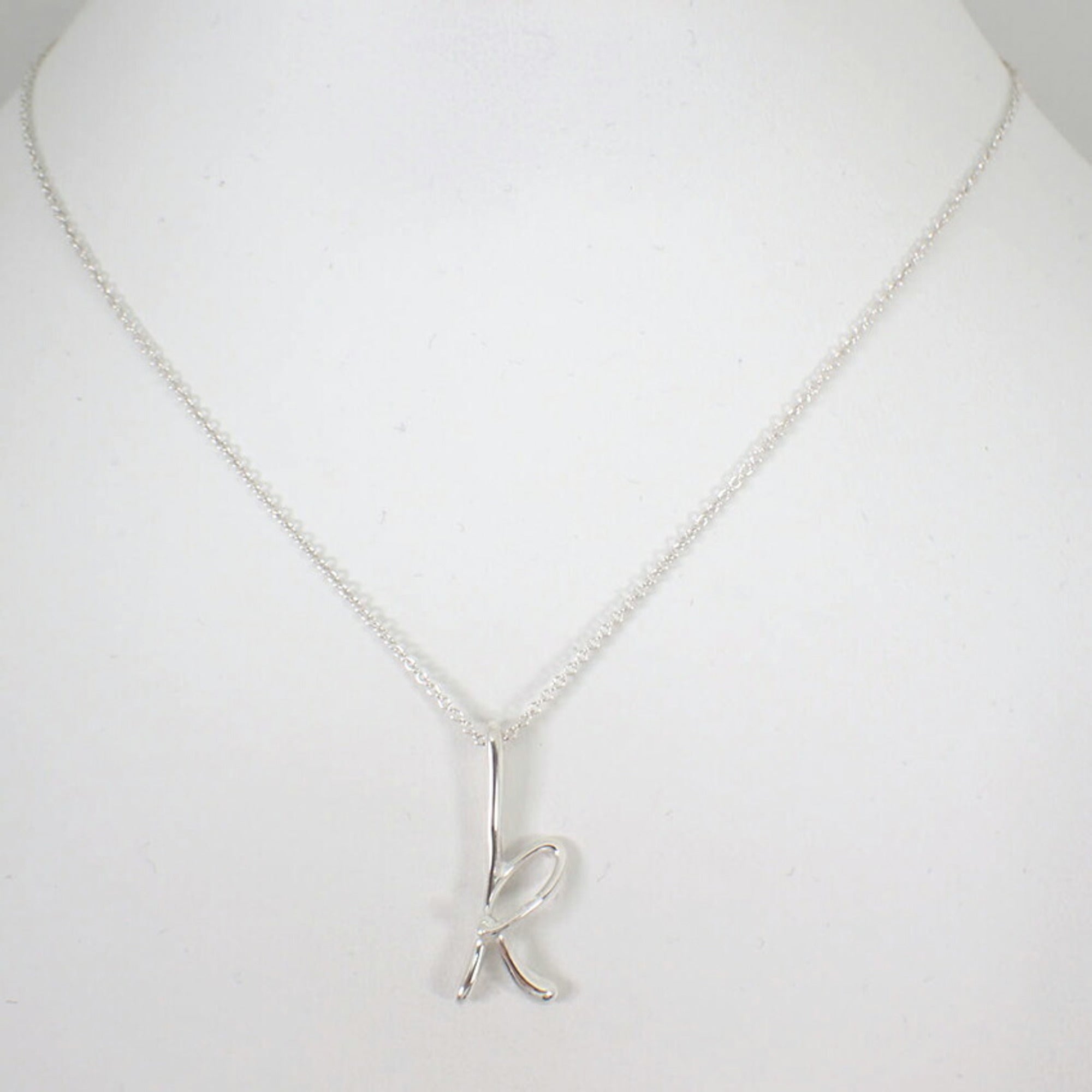 Initial K Pendant Necklace Sterling Silver