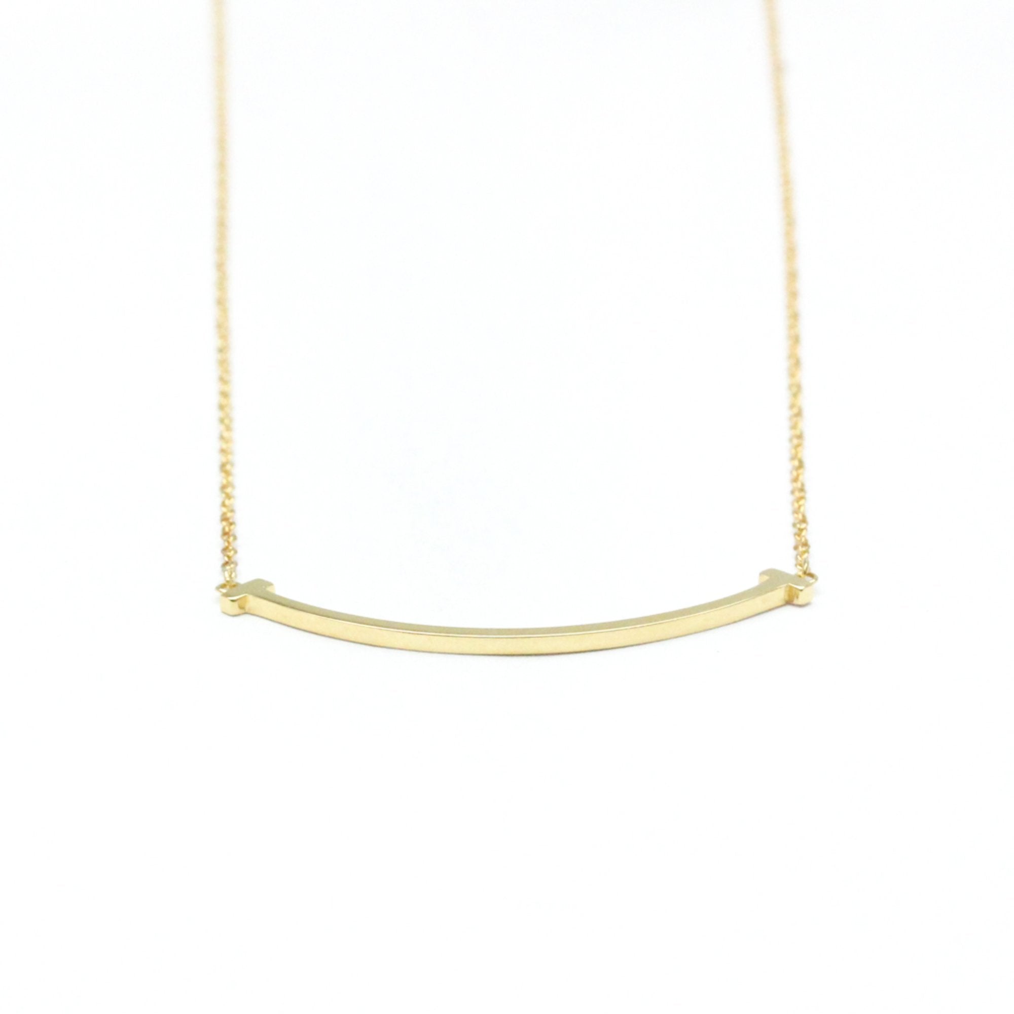 T Smile Pendant Necklace 18K Yellow Gold