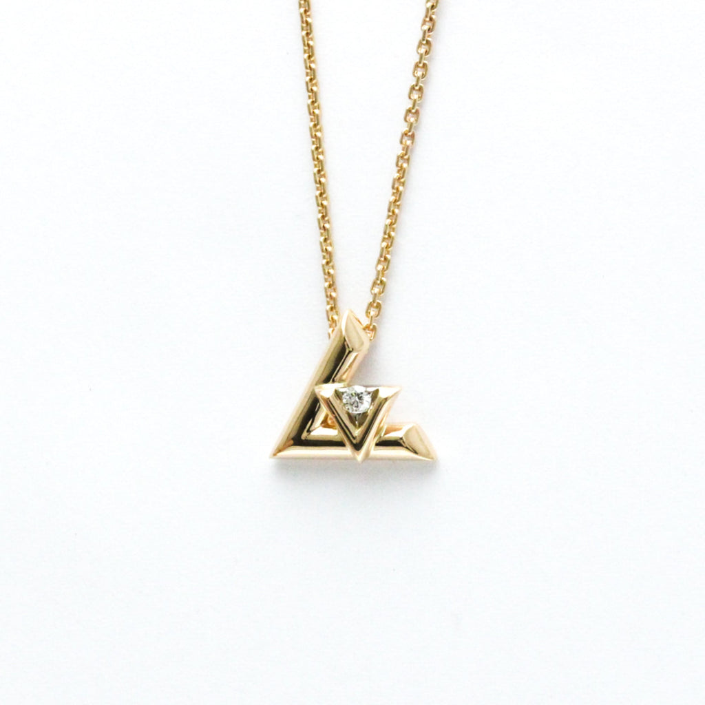 Volto One PM Pendant Necklace 18K Rose Gold with Diamond