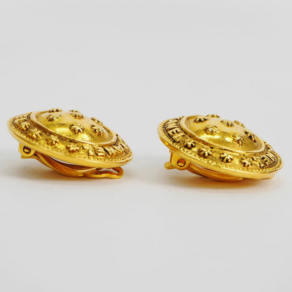 Vintage Earrings Gold-Tone Metal