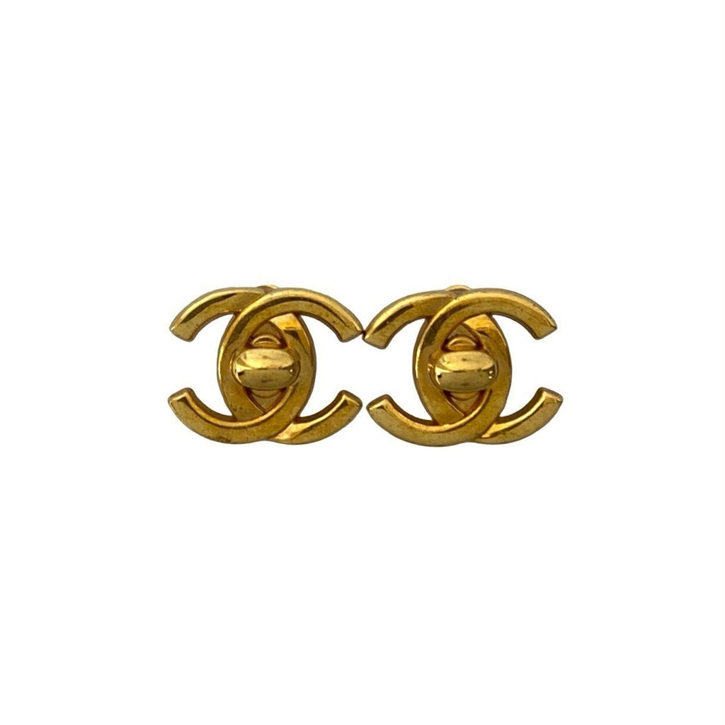 CC Logo Clip-On Earrings Metal Gold-Tone Metal