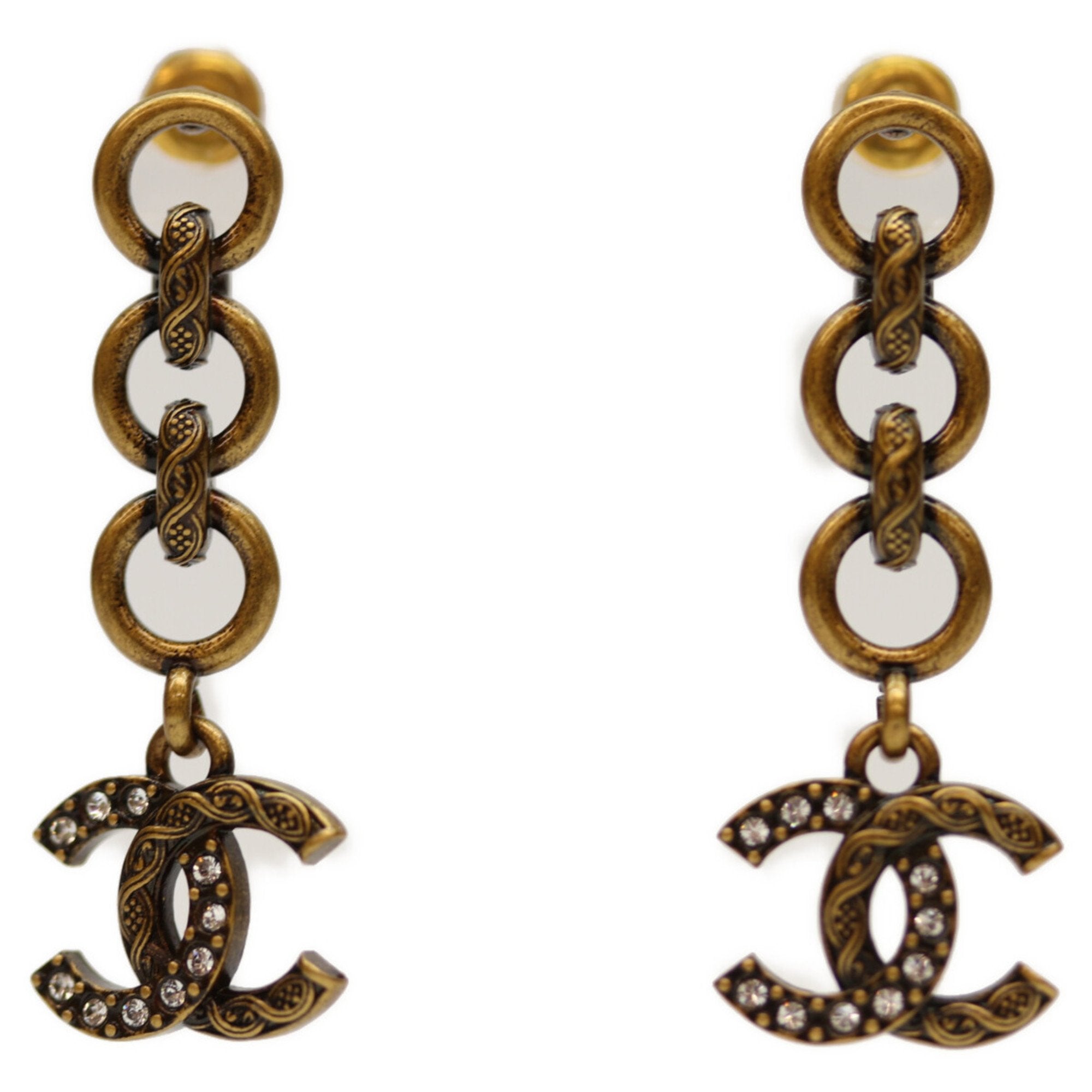 CC Logo Earrings Gold-Tone Metal