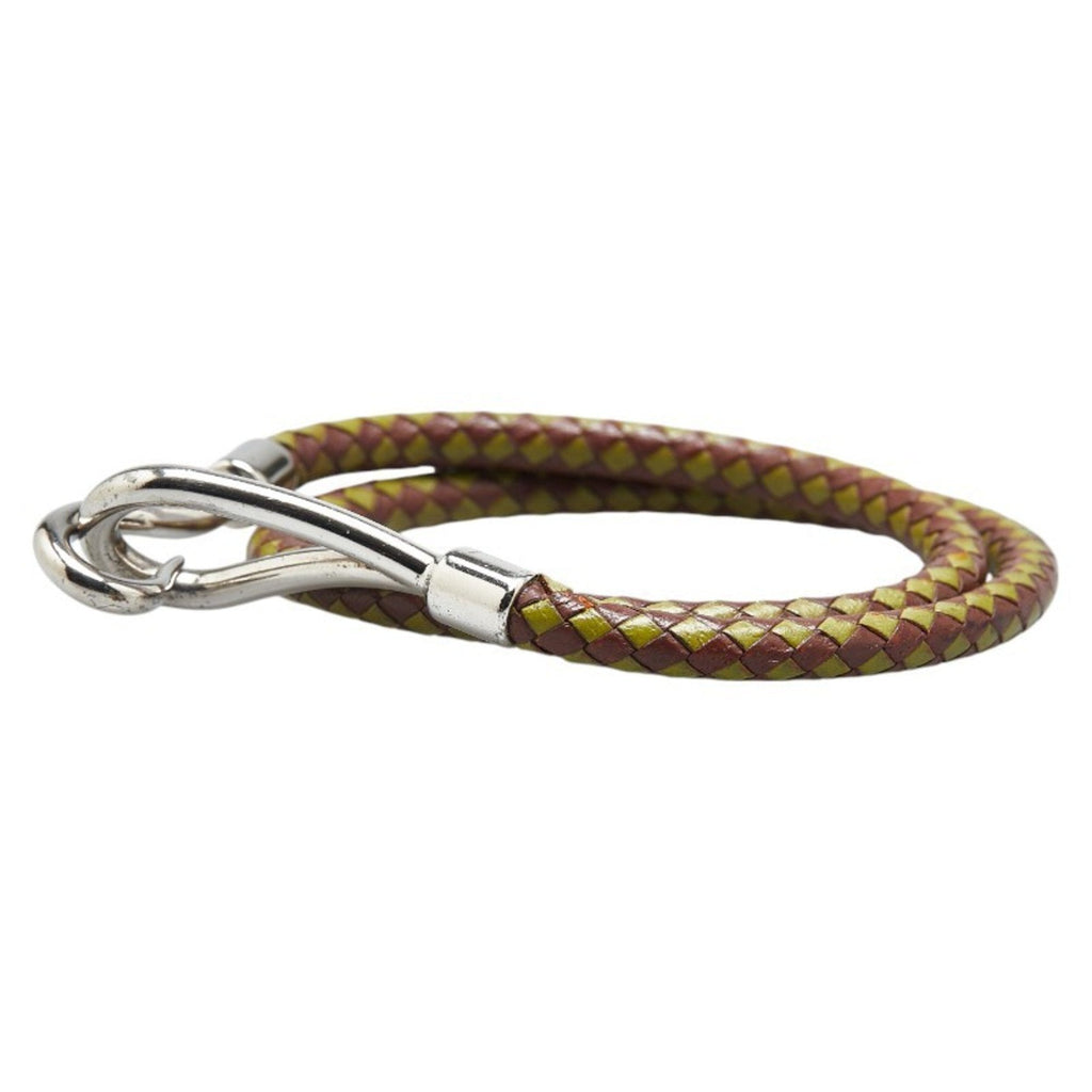 Jumbo Bracelet Leather Brown and Green