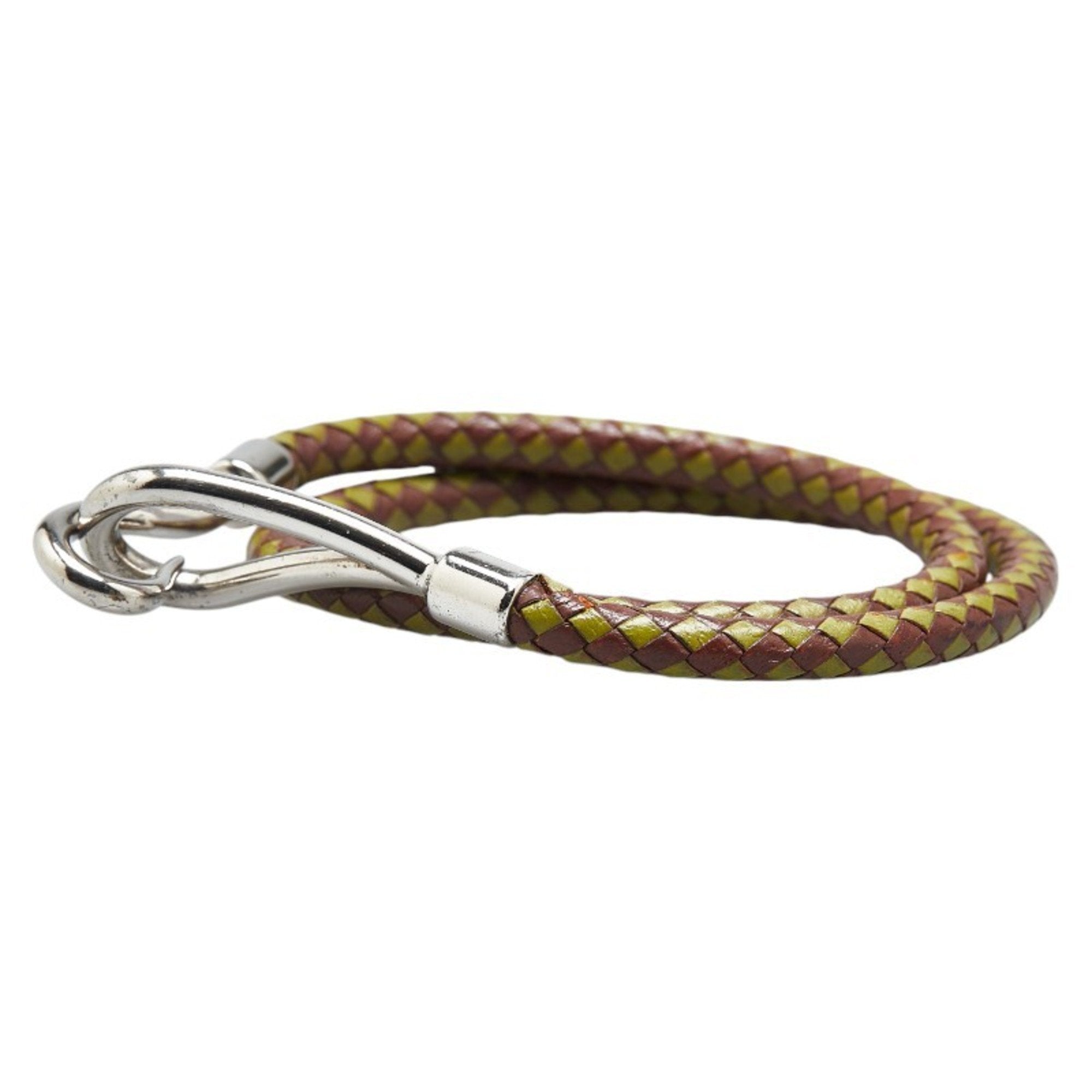 Jumbo Bracelet Leather Brown and Green