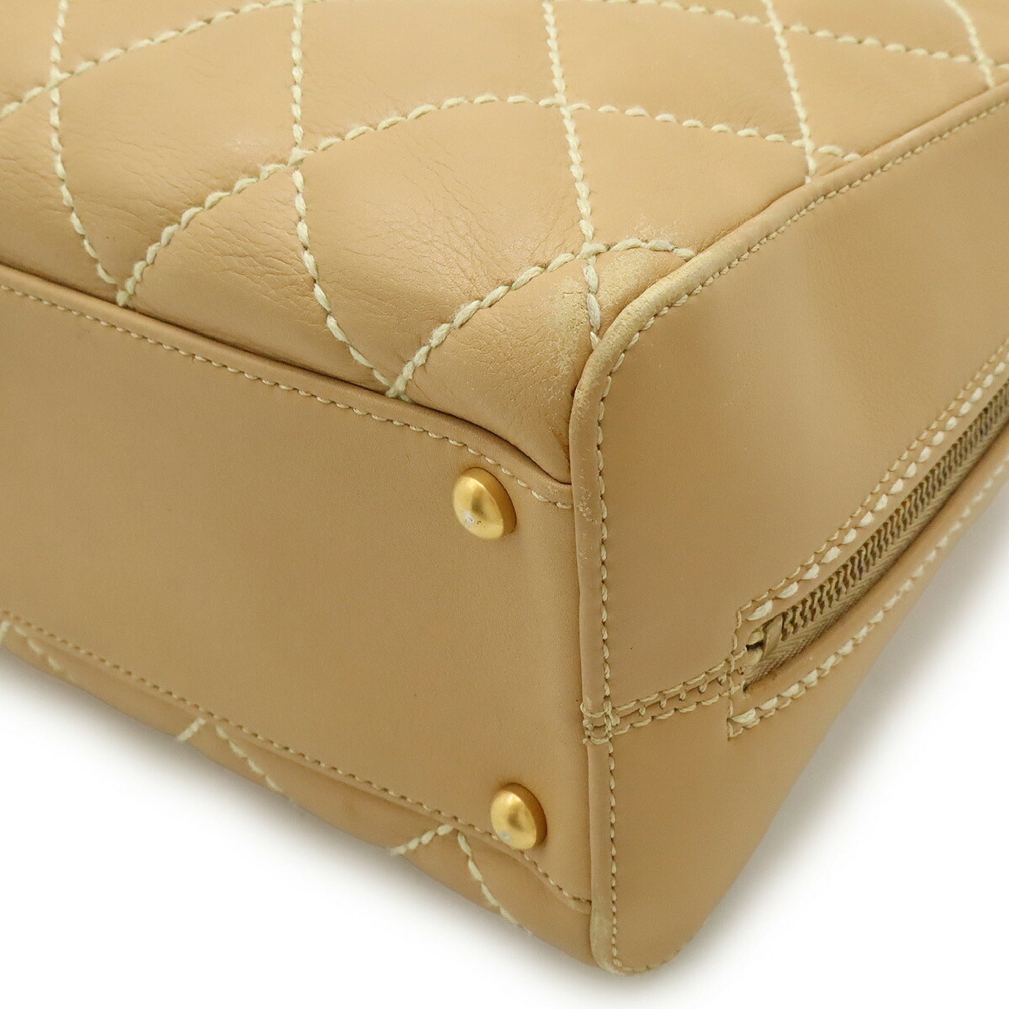 Surpique Zip Around Satchel Quilted Leather Medium