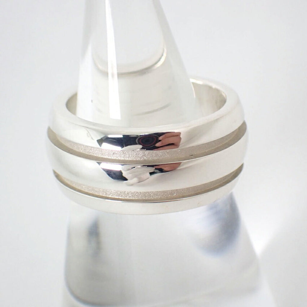 Double Line Band Ring Sterling Silver