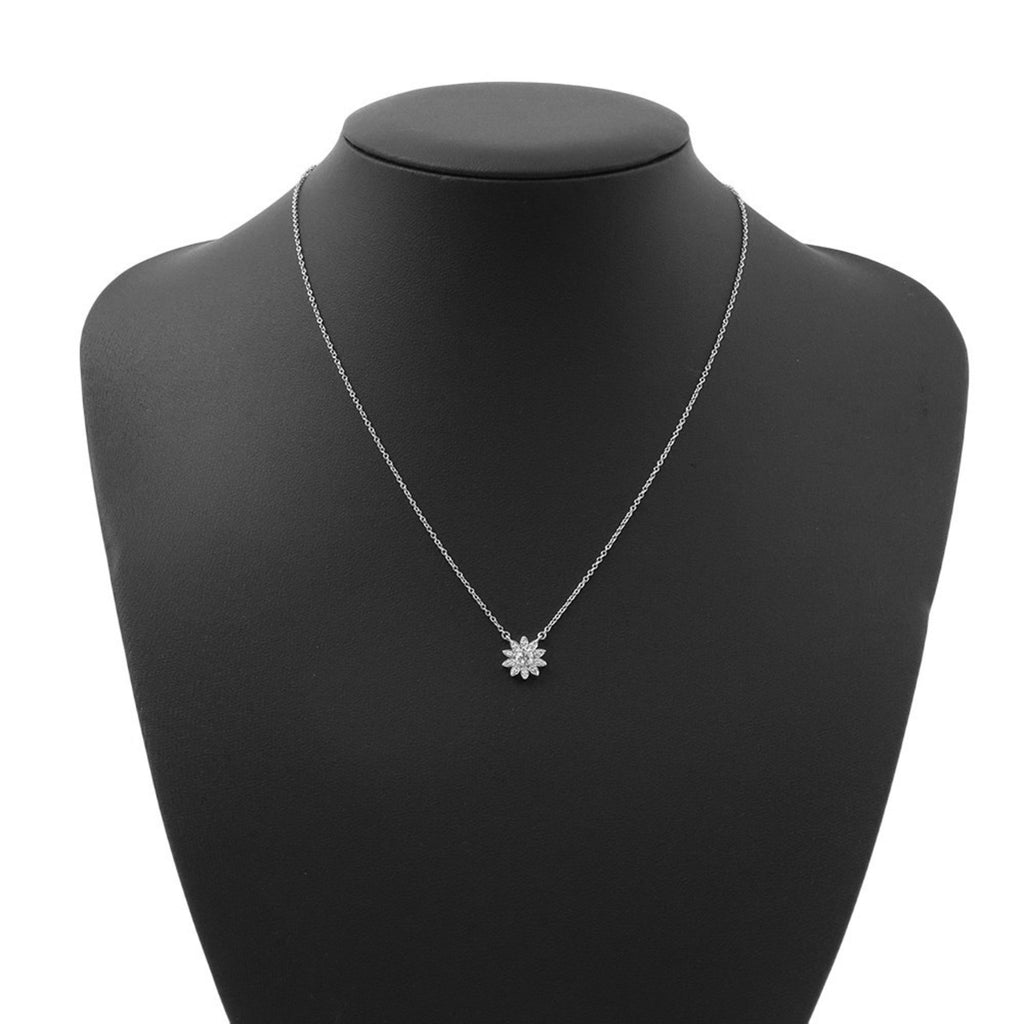 Enchant Flower Pendant Necklace Platinum with Diamonds