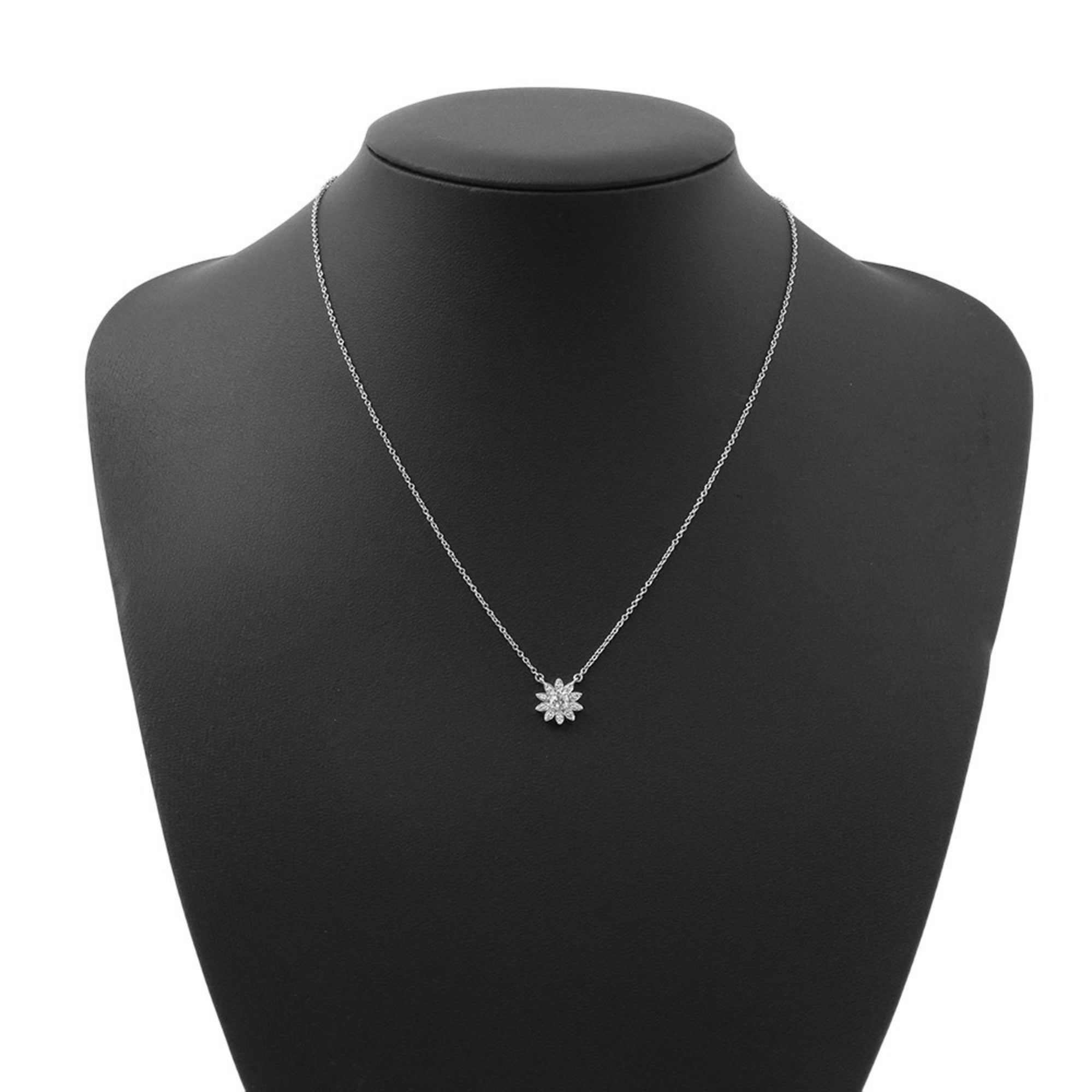 Enchant Flower Pendant Necklace Platinum with Diamonds