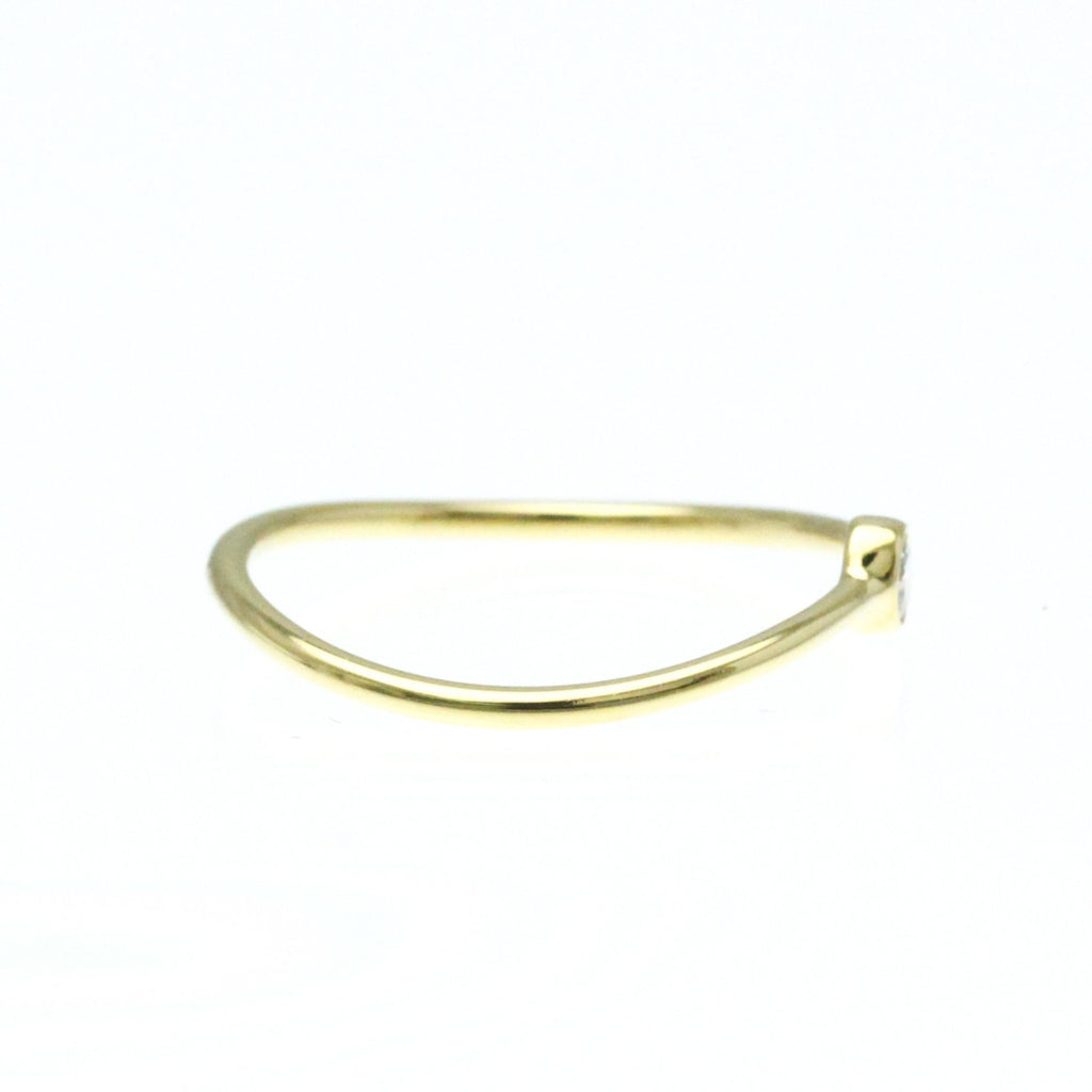 Wave Ring 18K Yellow Gold with Diamond