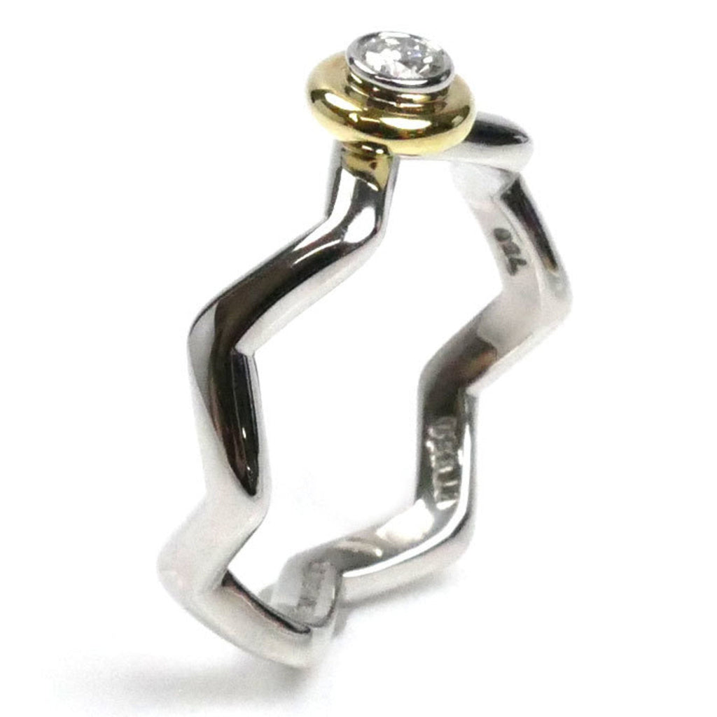 Band Ring Platinum and 18K Yellow Gold with Diamond