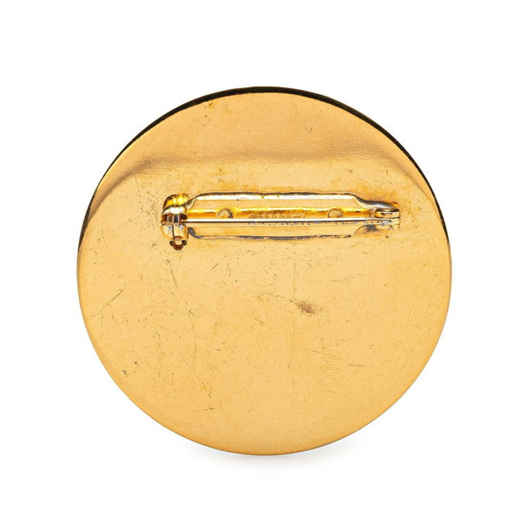 Brooch Metal Round Black Plated
