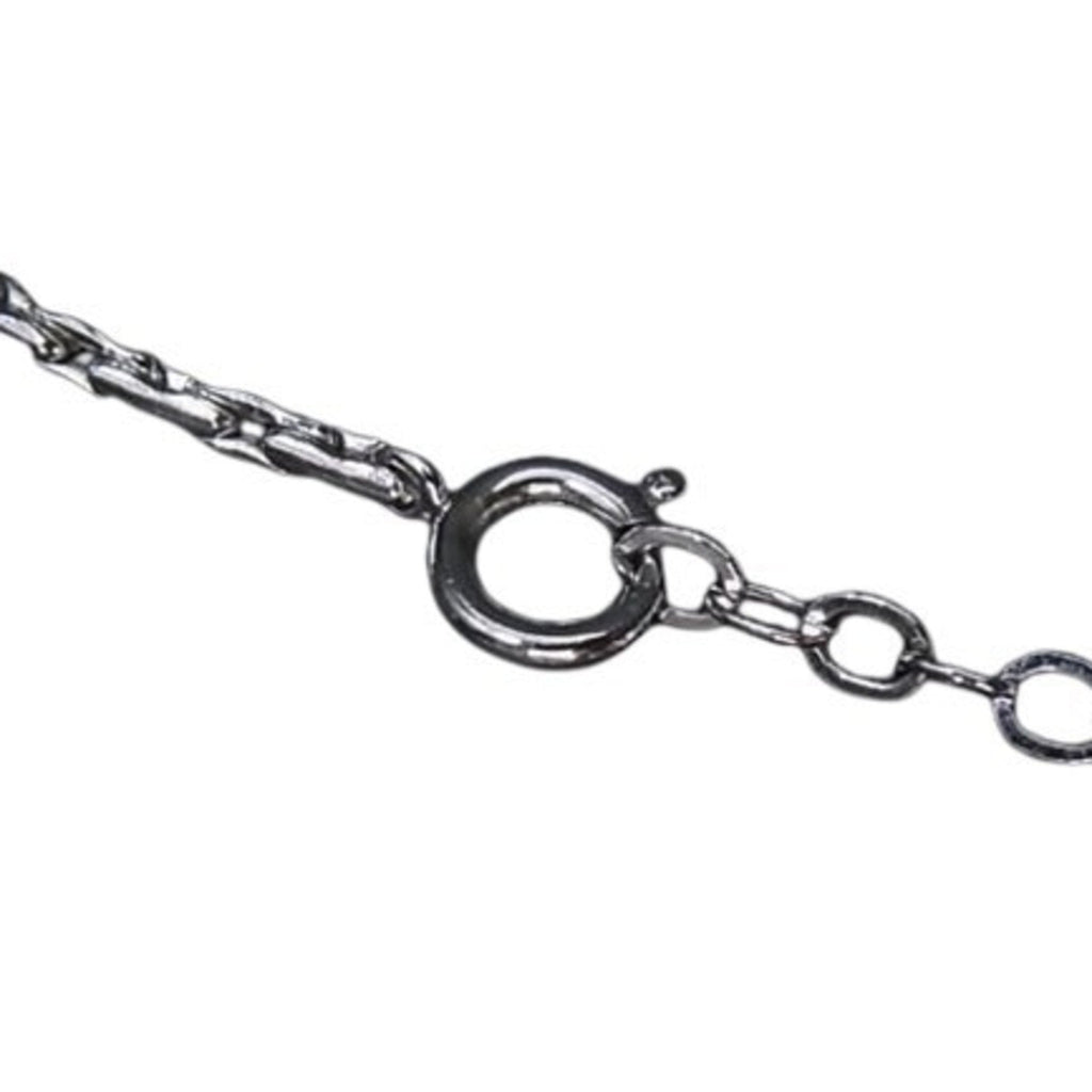 Pendant Necklace Metal Silver with Rhinestones