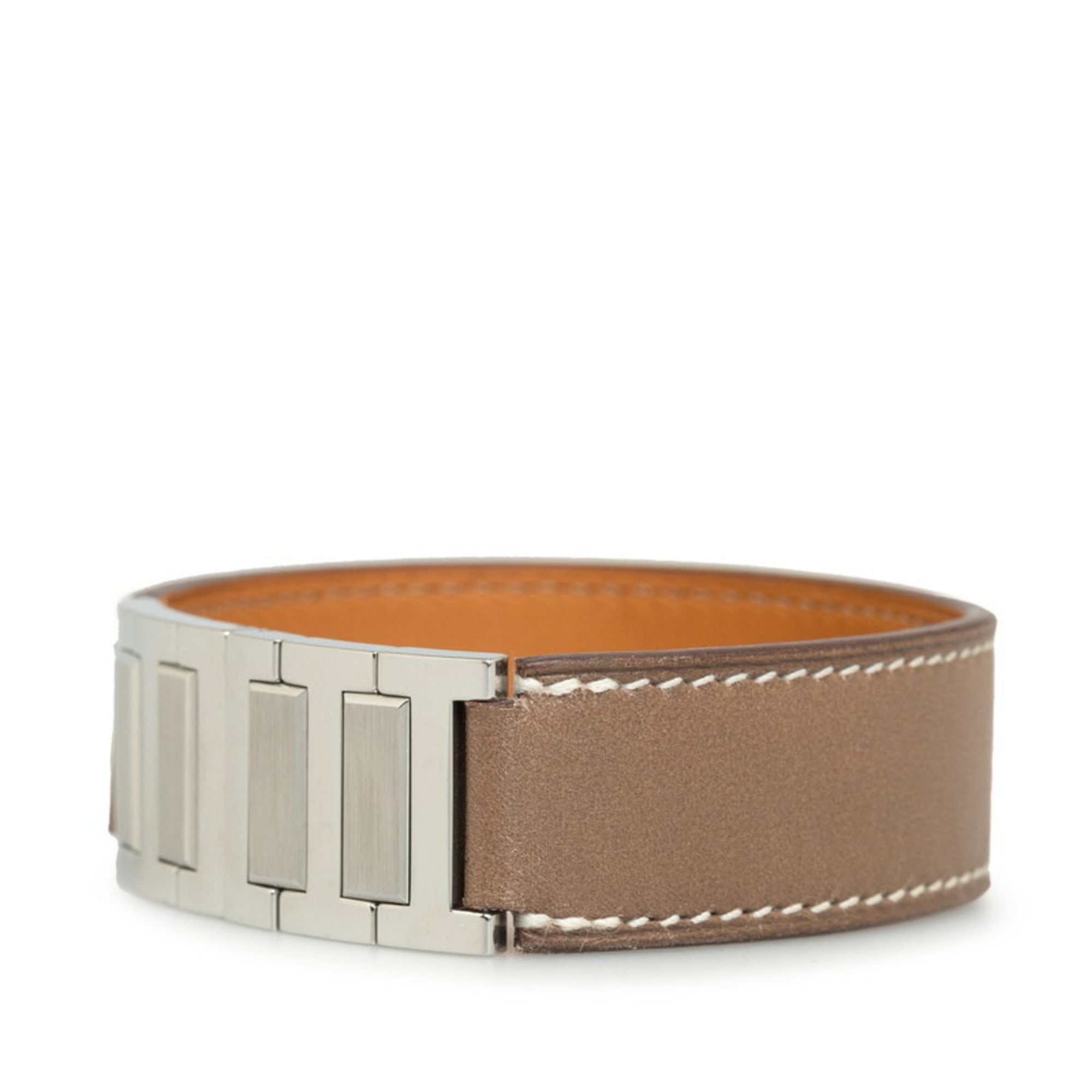 Bracelet Leather and Metal Brown