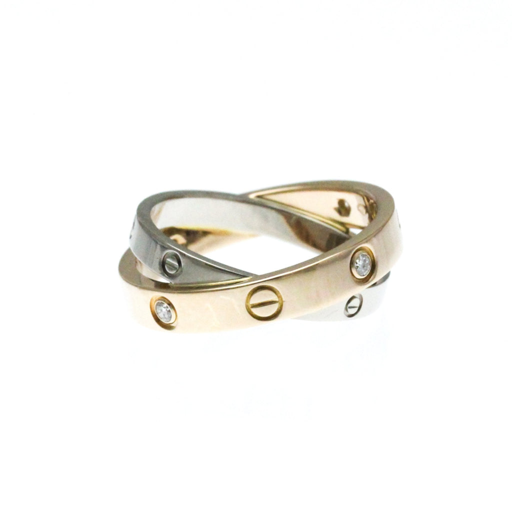 Love Ring 18K Rose Gold and 18K White Gold with Diamond