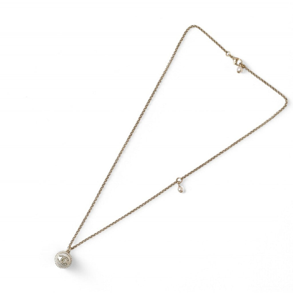 CC Logo Circle Pendant Necklace Metal