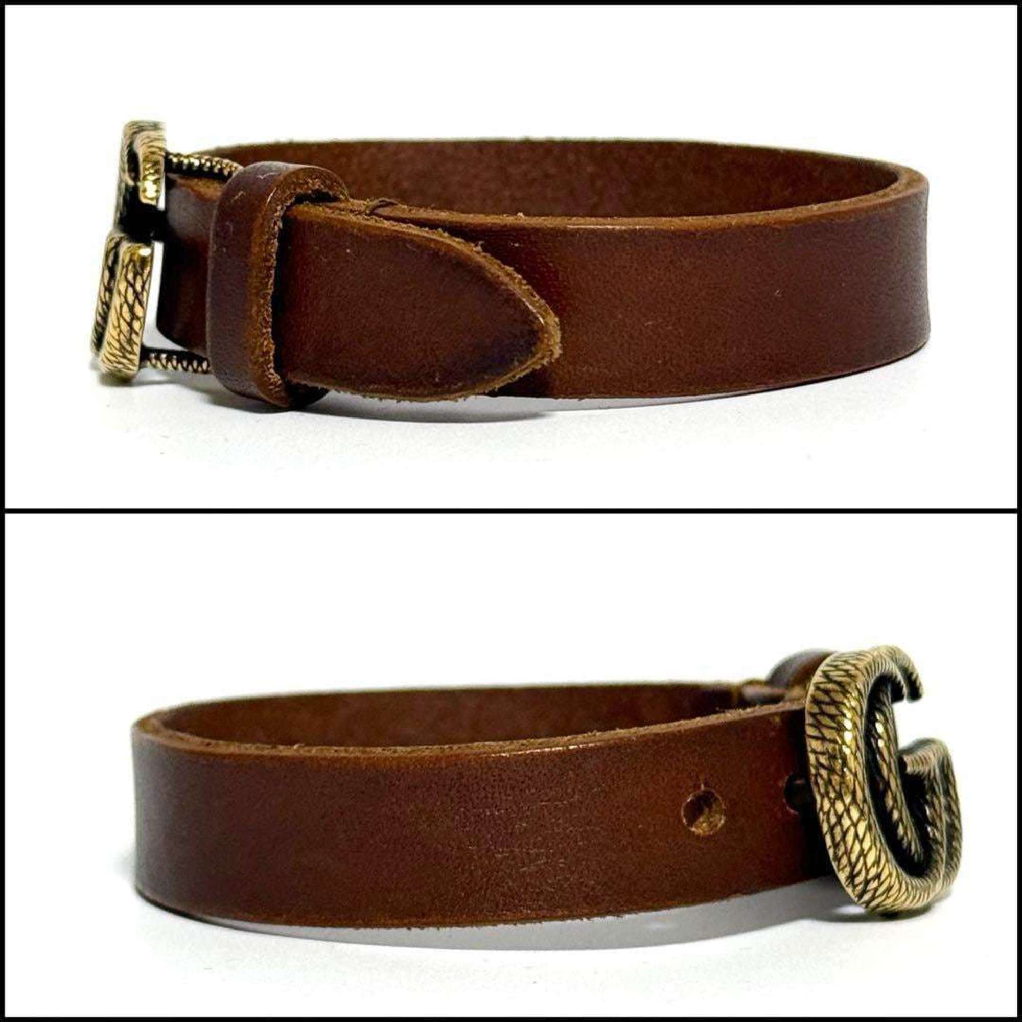 Double G Bracelet Leather and Metal
