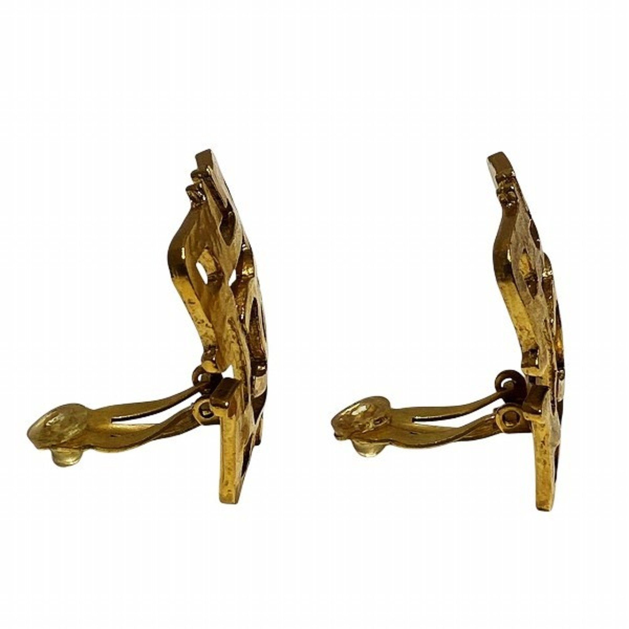 CC Logo Clip-On Earrings Metal Gold-Tone Metal