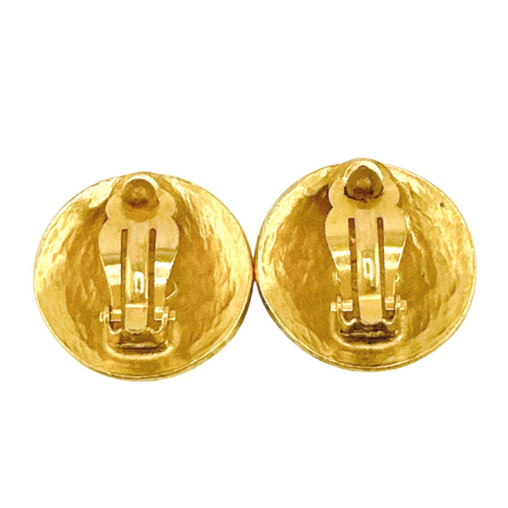 CC Logo Clip-On Earrings Metal Gold-Tone Metal