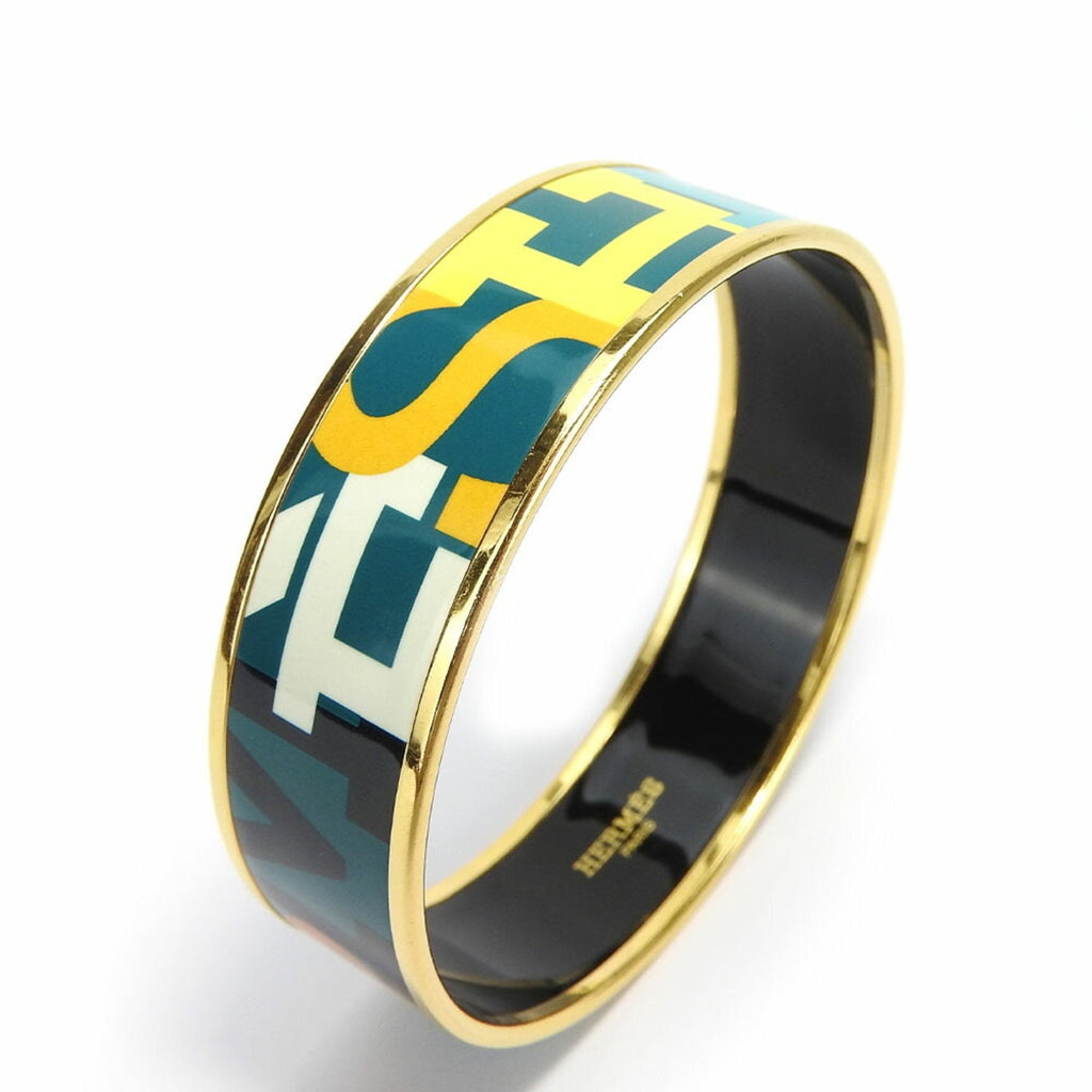 Bracelet Enamel and Metal Green Multi-Color