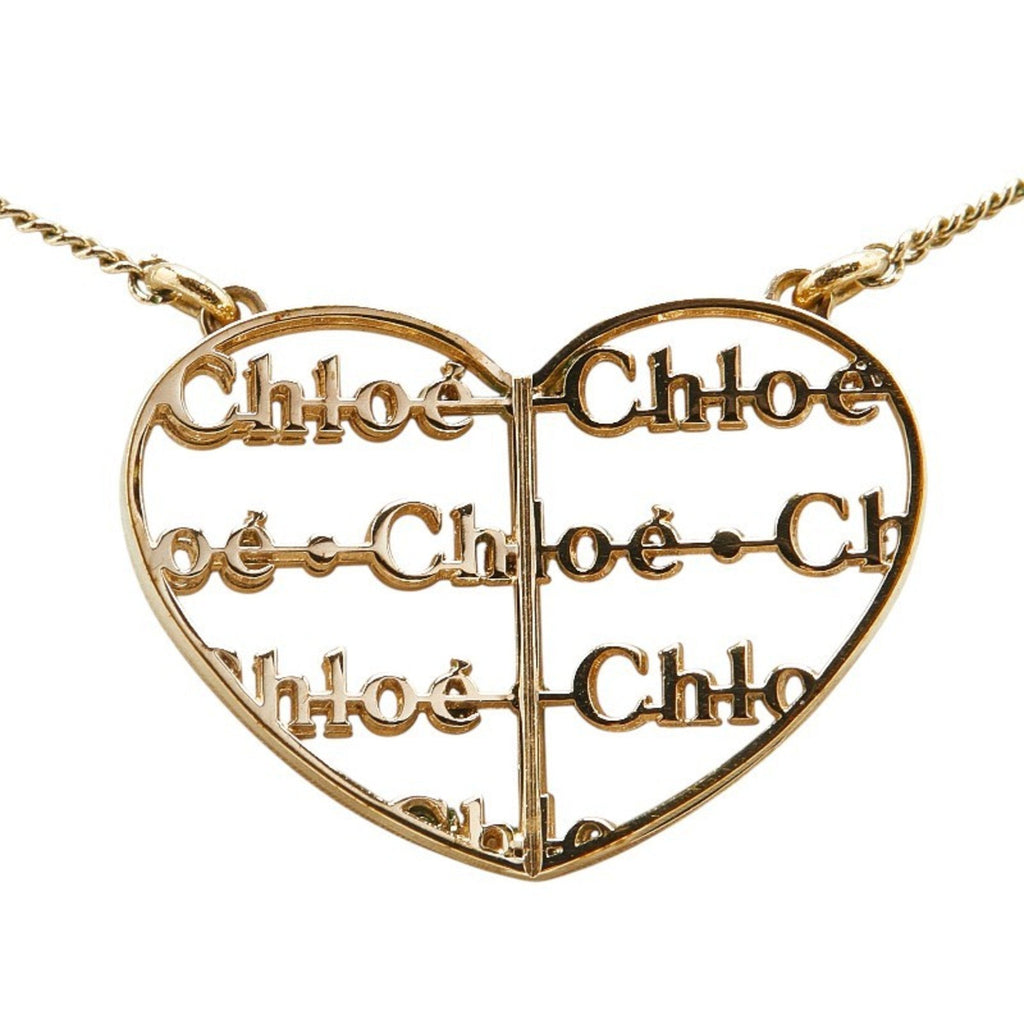 Heart Motif Pendant Necklace Gold