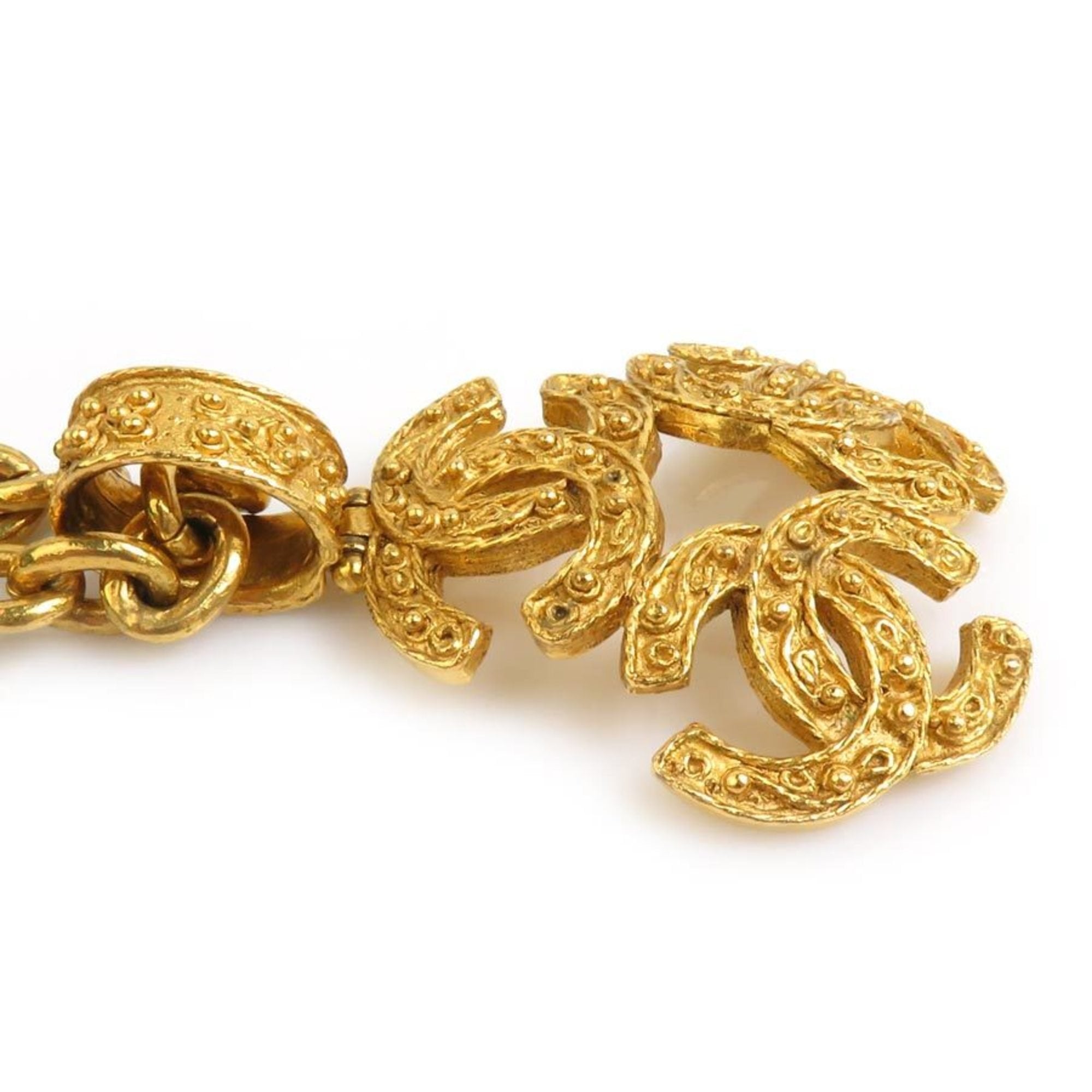 CC Logo Pendant Necklace Gold-Tone Metal