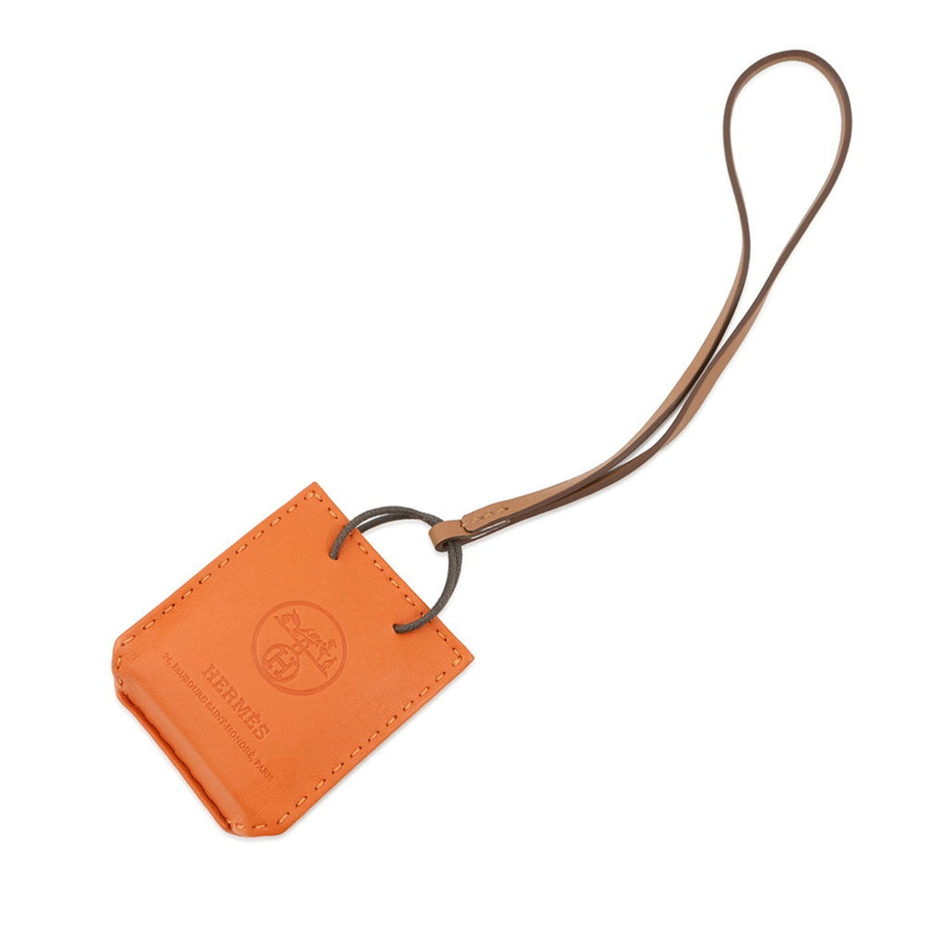 Shopper Bag Charm Leather and Gold Feu Handbag Charm