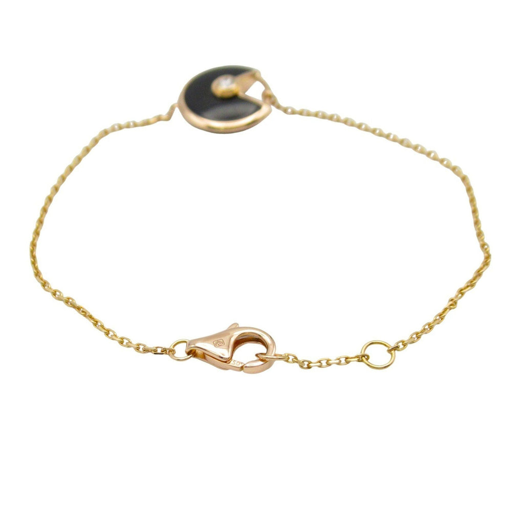 Charm Bracelet 18K Rose Gold with Onyx and Diamond