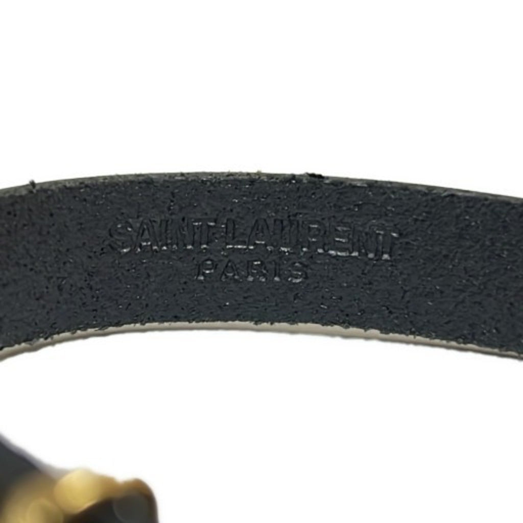 Bracelet Black Leather and Gold