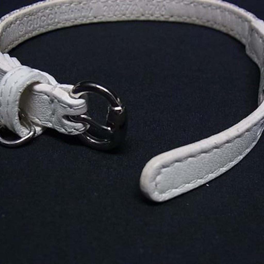 Charity Bracelet Canvas and Leather White and Red