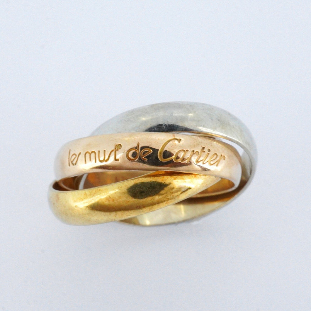 Vendome Louis Cartier Band Ring 18K Tricolor Gold