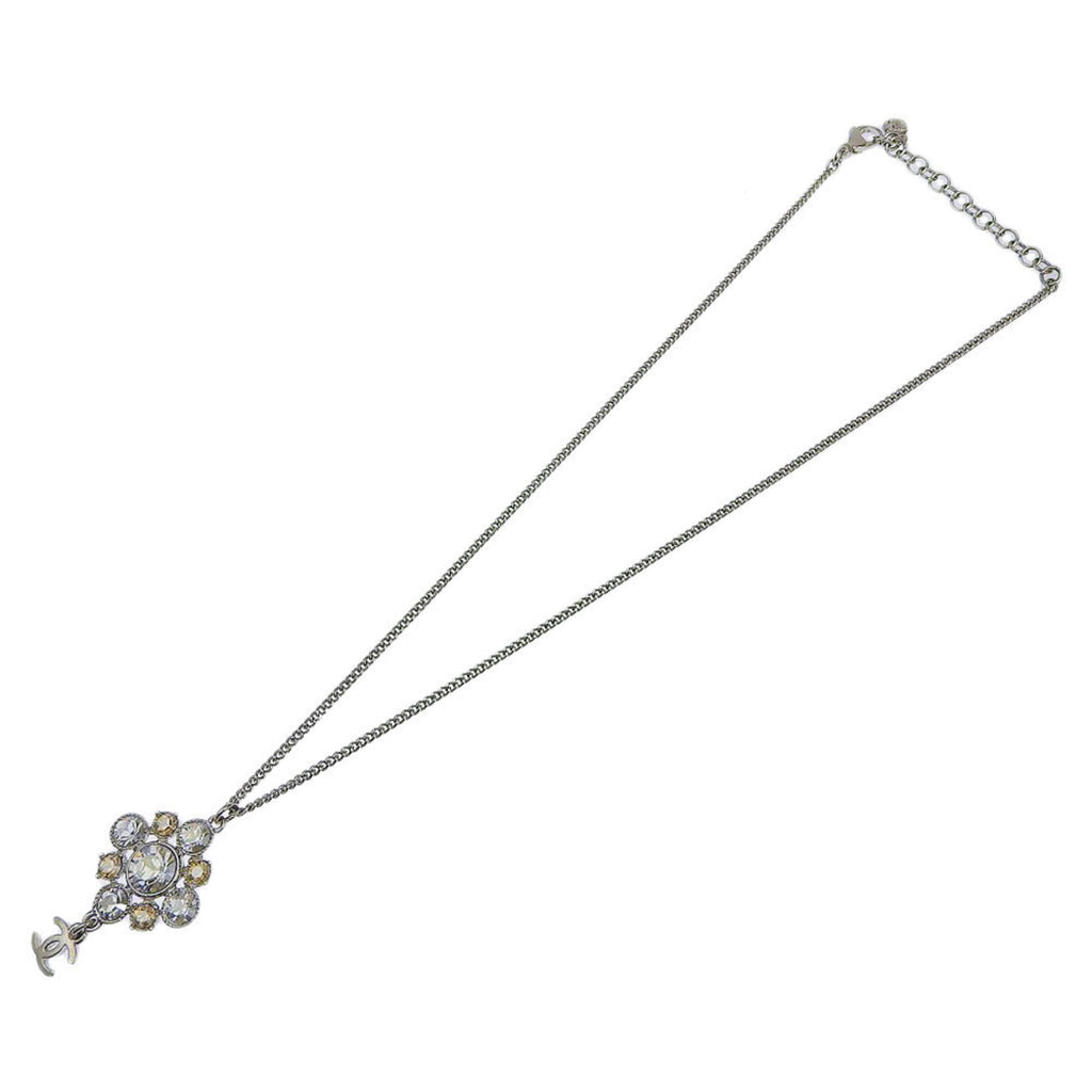 CC Logo Pendant Necklace Silver-Tone Metal