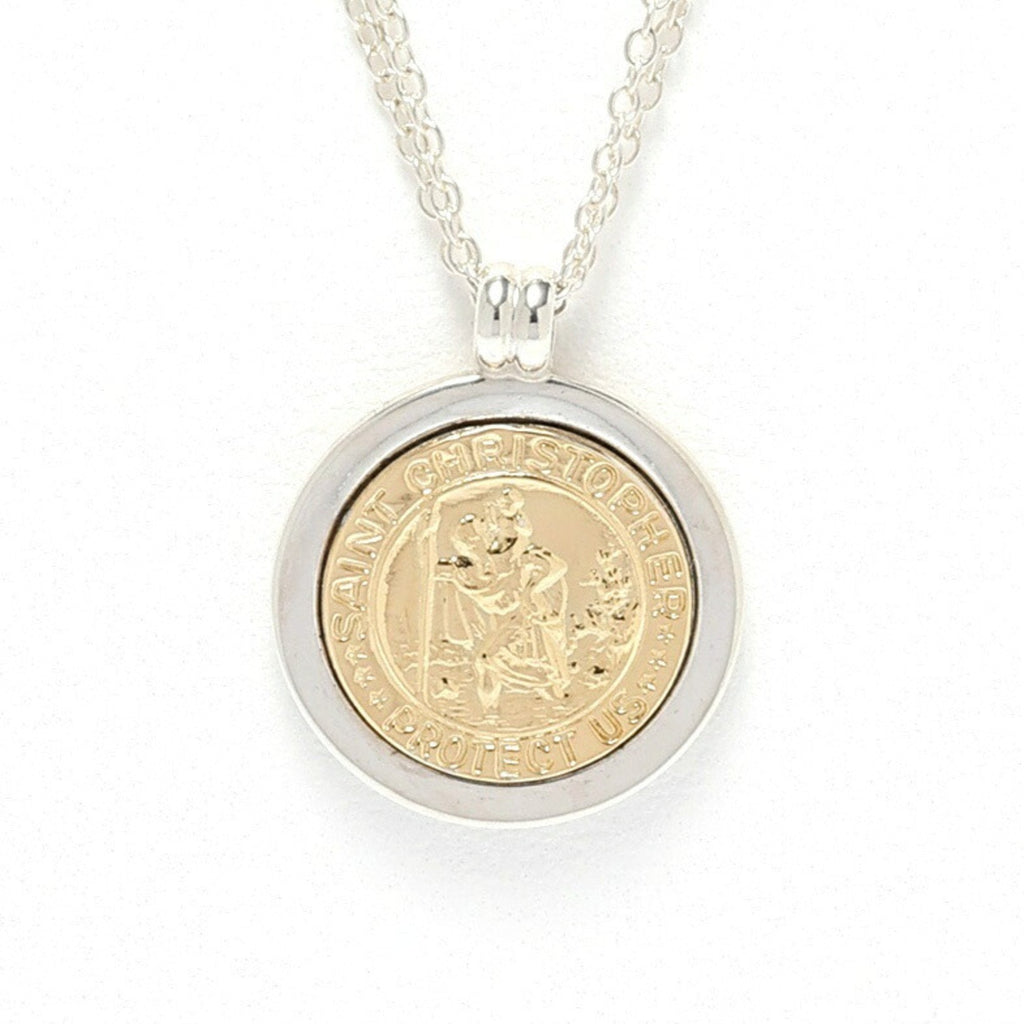 Pendant Necklace 18K Gold and Sterling Silver