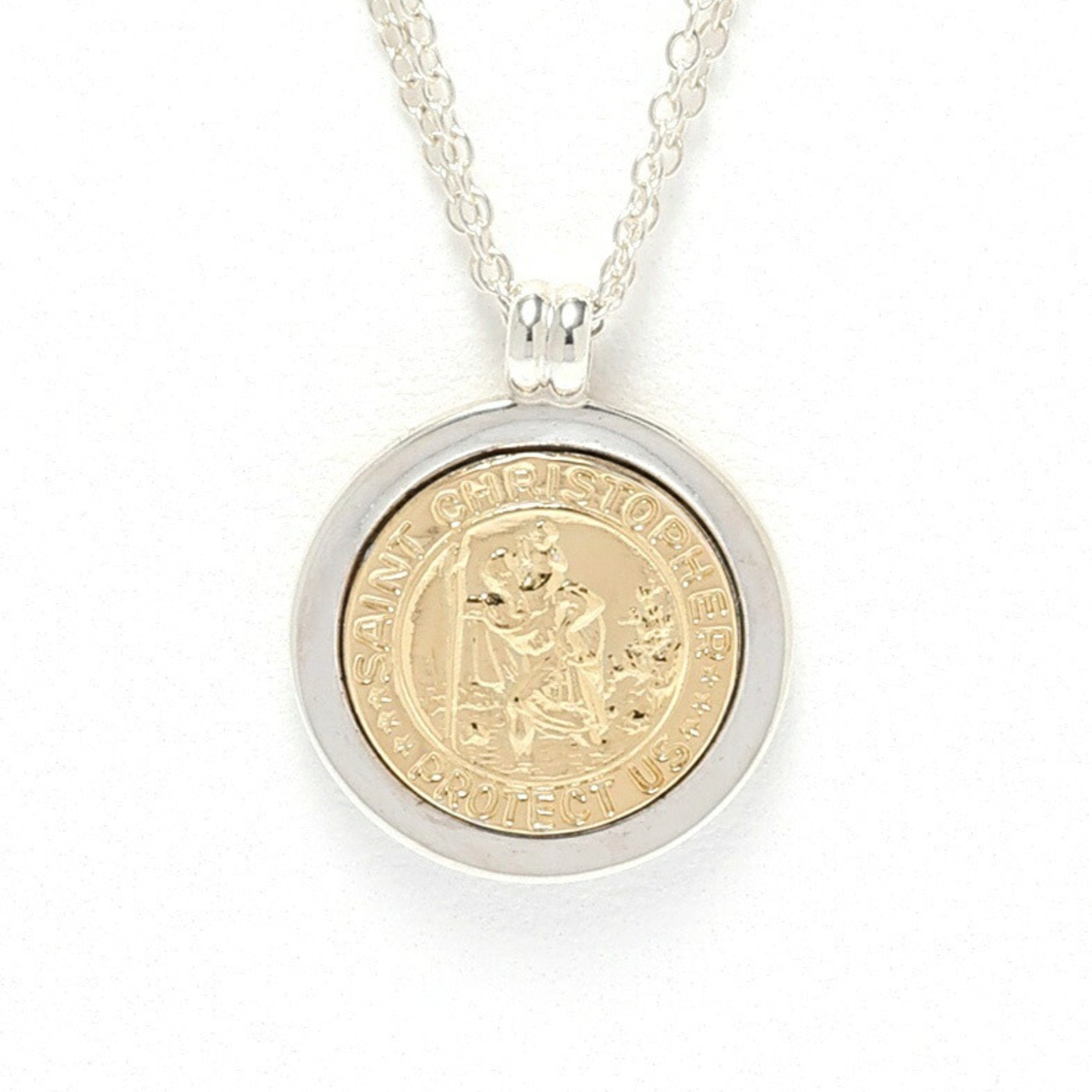 Pendant Necklace 18K Gold and Sterling Silver