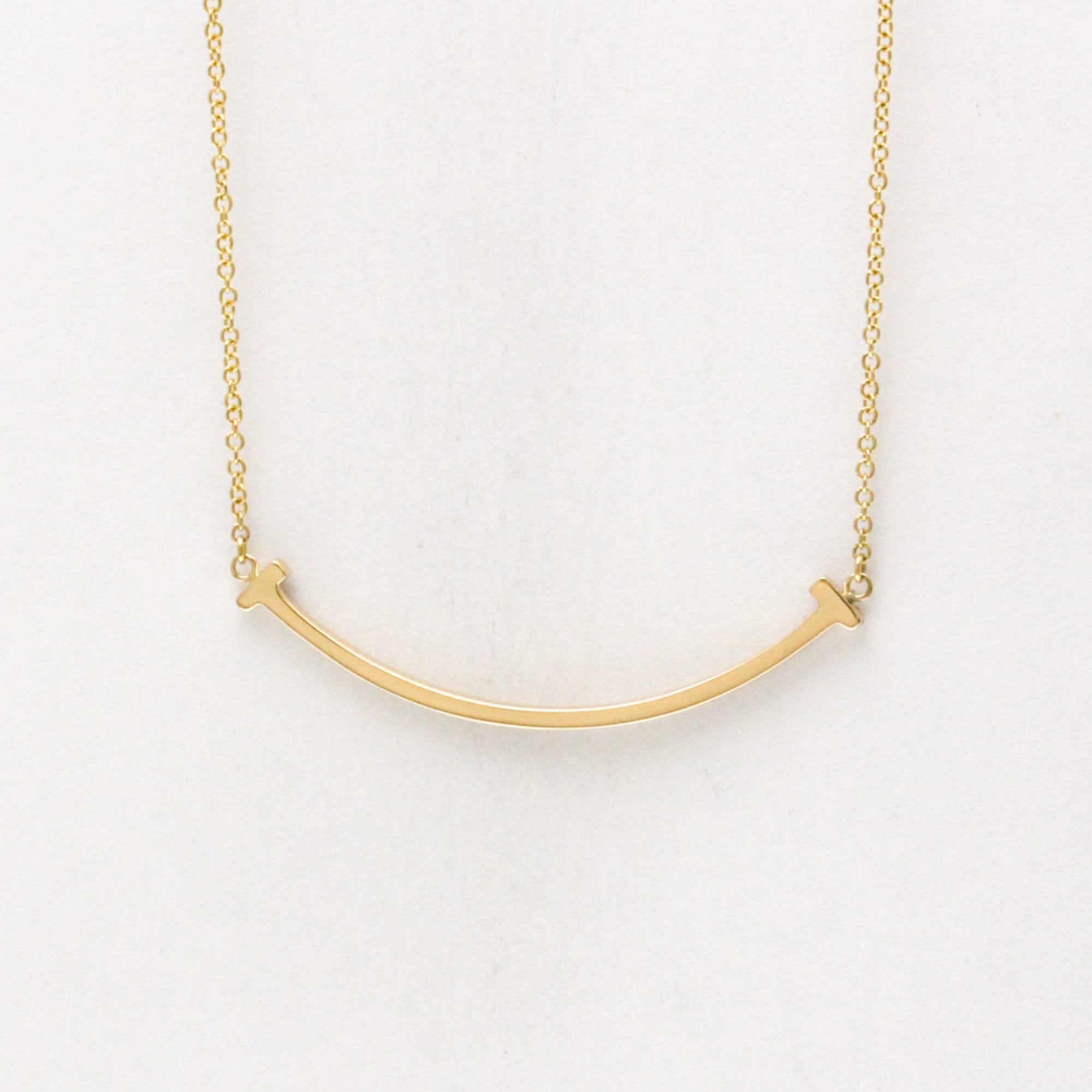 T Smile Pendant Necklace 18K Rose Gold