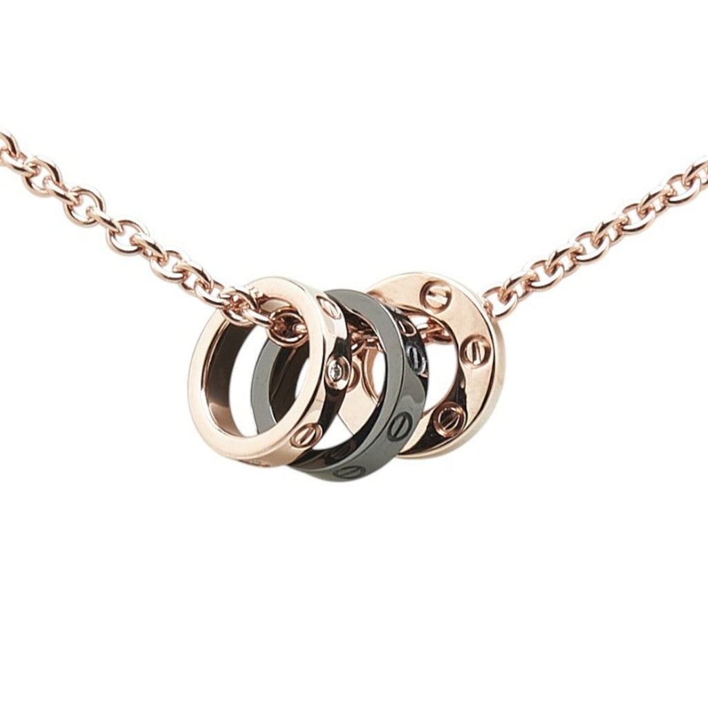 Pendant Necklace Ceramic and 18K Rose Gold with Diamond