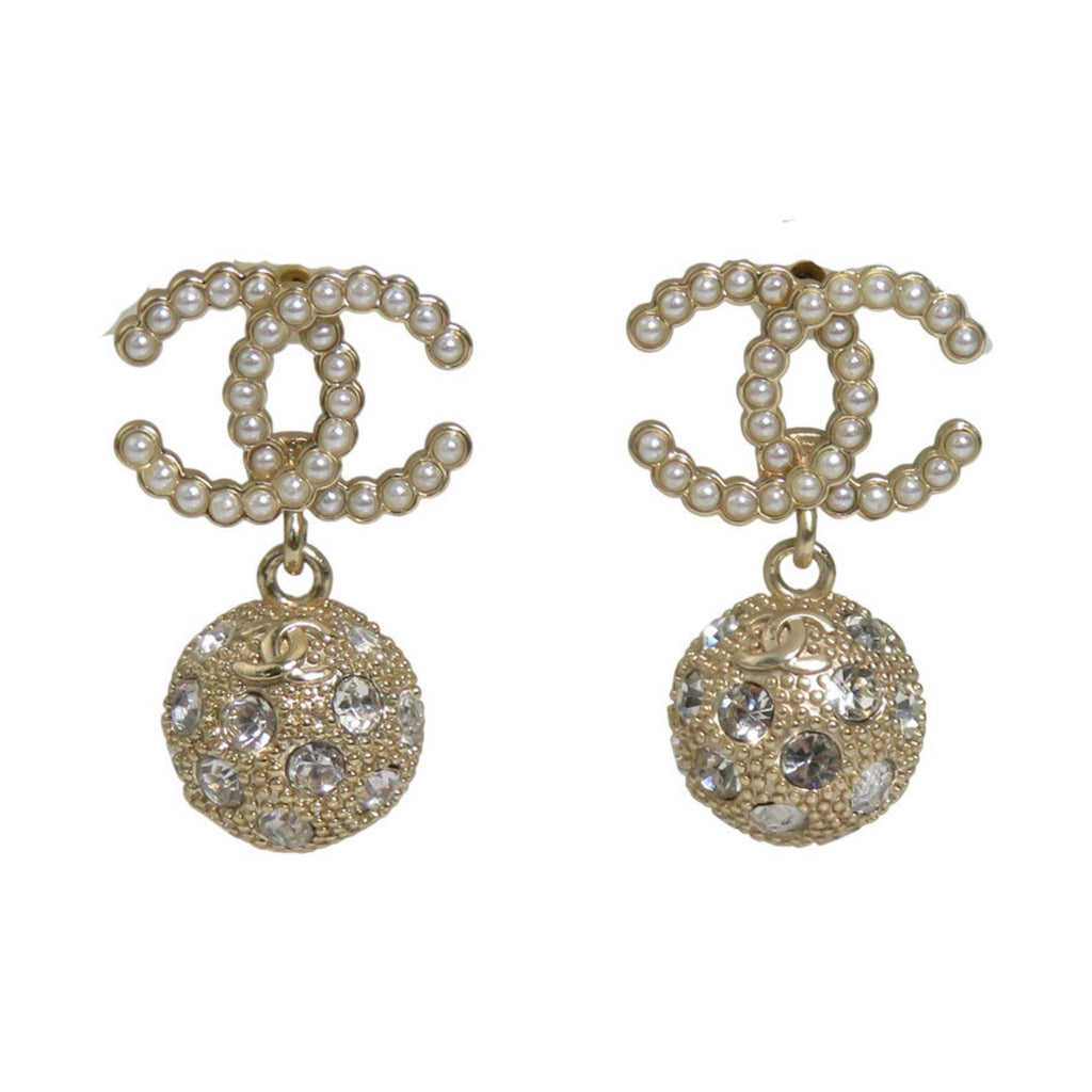 Earrings Pearl Gold-Tone Metal