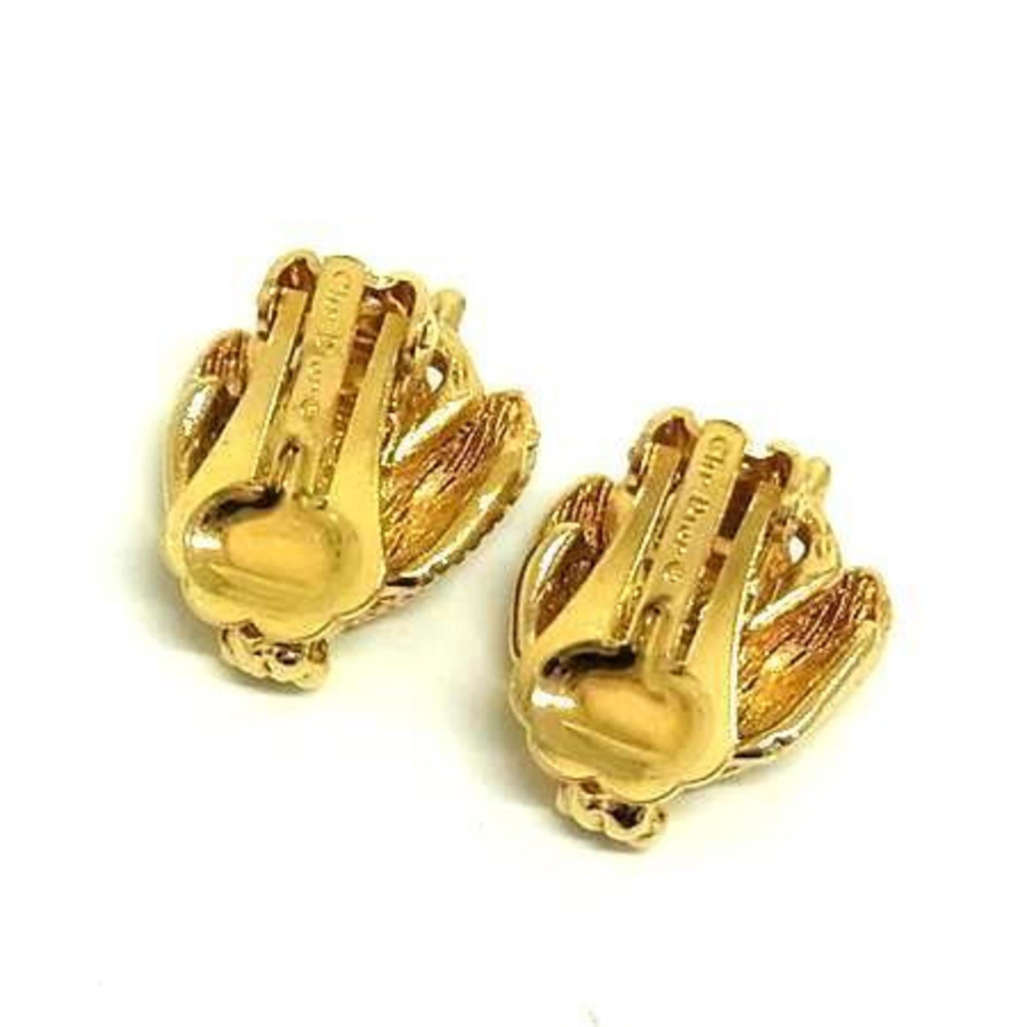 Clip-On Earrings Rhinestone Clip-On Gold-Tone Metal
